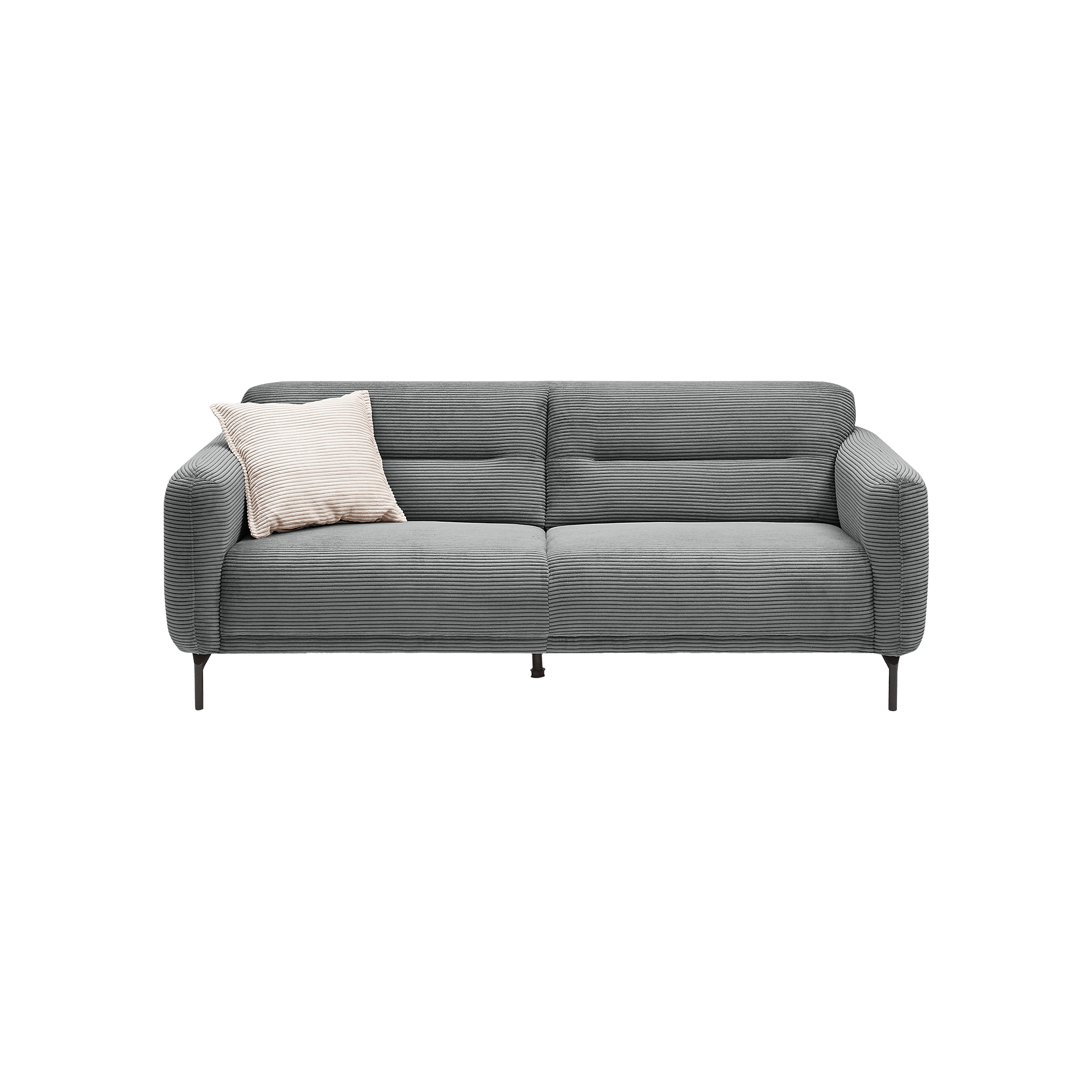 Sofa 3-Sitzer Noya Bezug Zoom Ash Graphit Fuß Schwarz