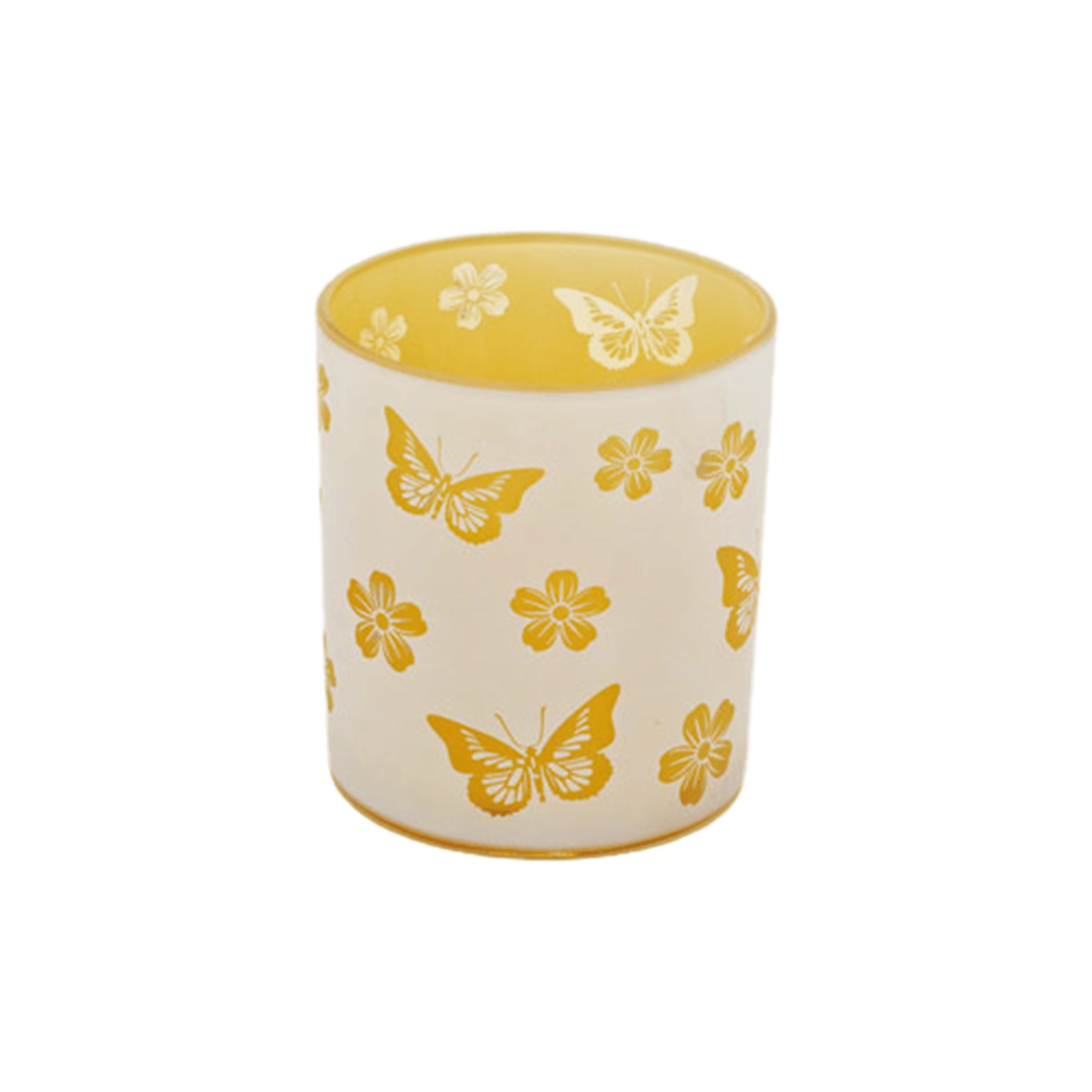 Teelichthalter Butterfly amber