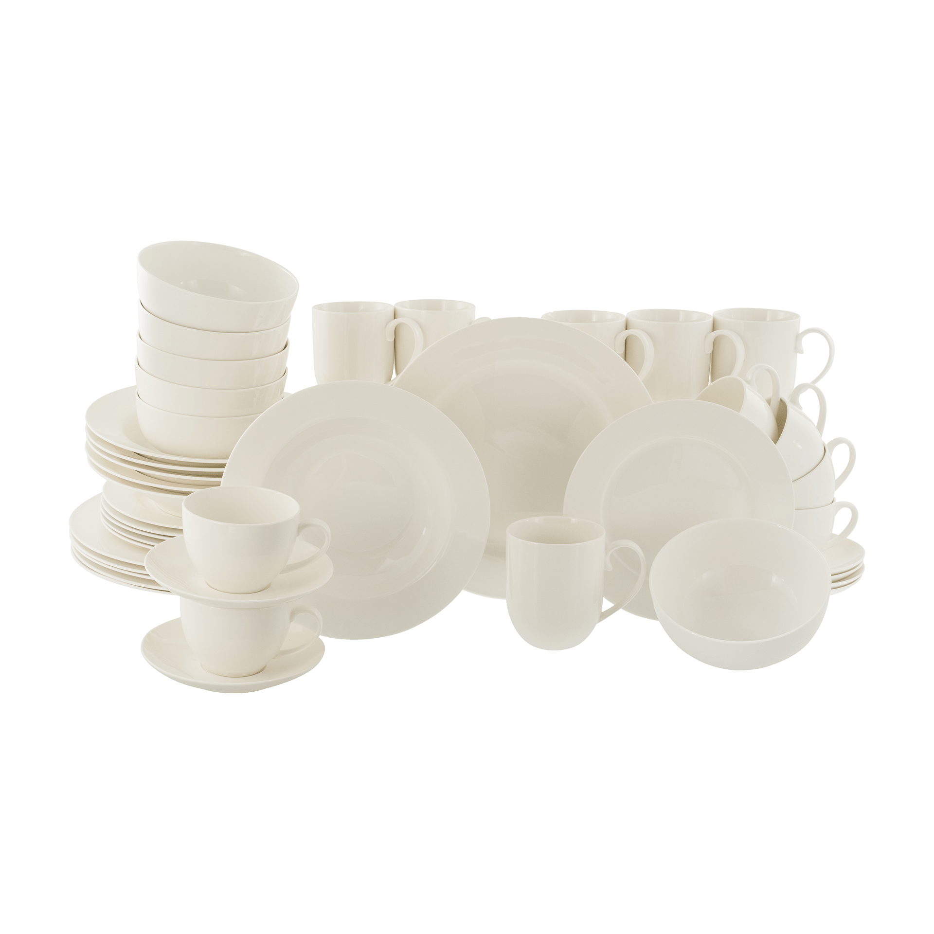 Kombiservice Fleur Royal 42-teilig creme weiss