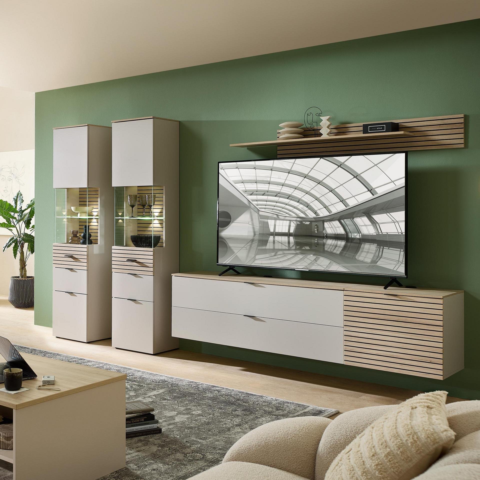Novofurn Wohnwand Imo 5-teilig Beige 44*320*200 online kaufen