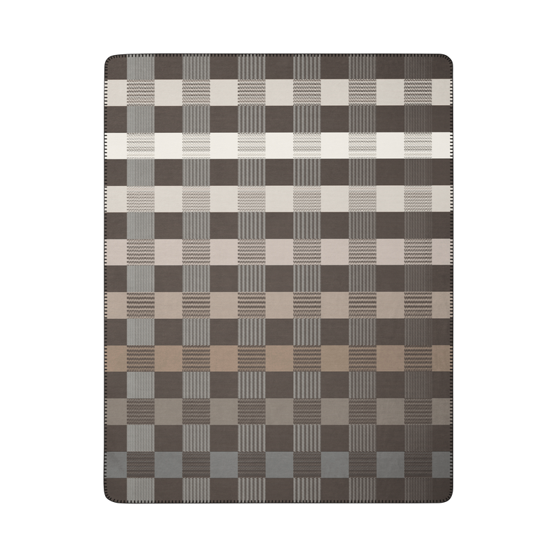 Biederlack Decke Shadow Grau Braun 150x200cm Biederlack Decke Shadow Grau Braun 150x200cm