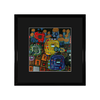 Bild Hundertwasser Schwarz-Bunt Bild Hundertwasser Schwarz-Bunt