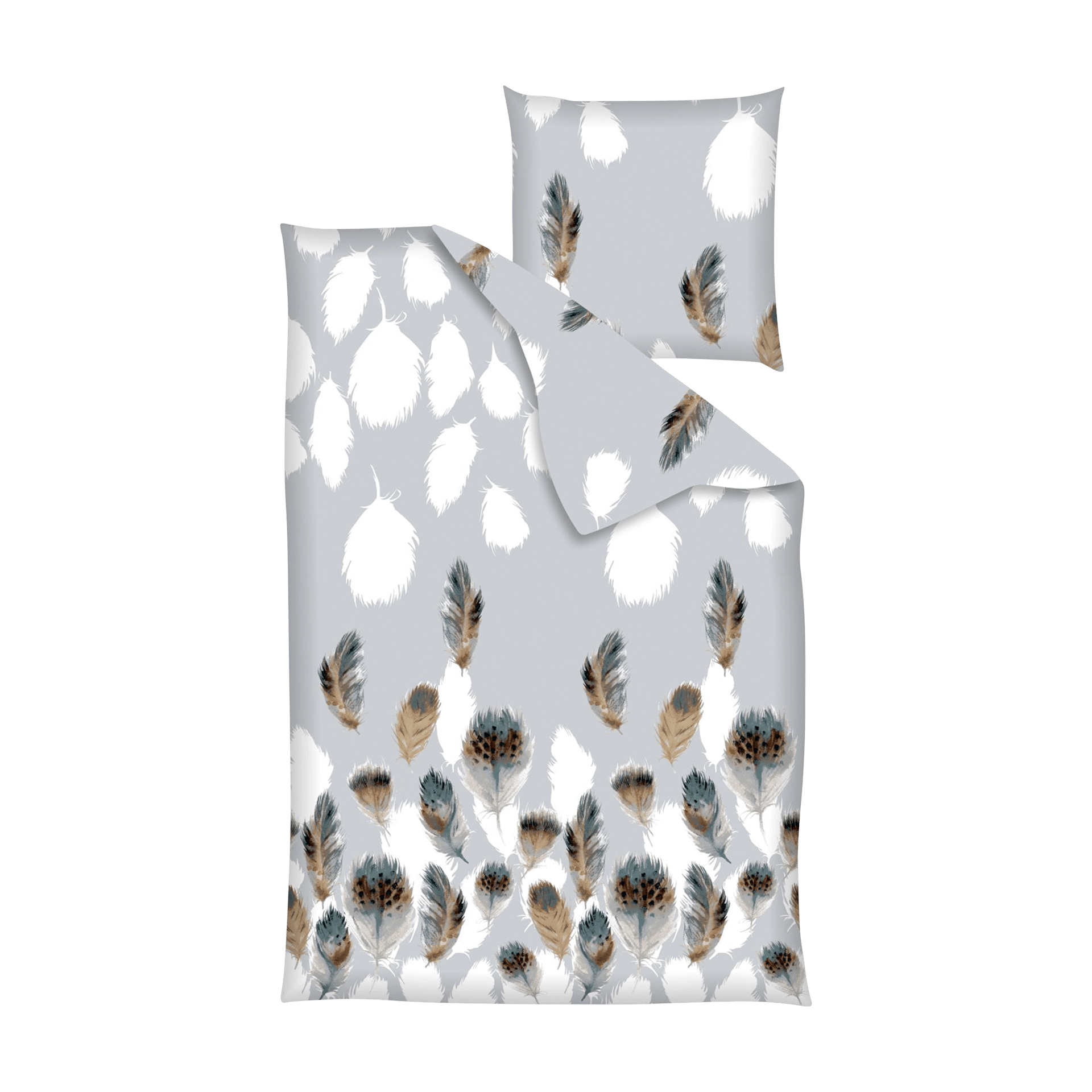 Renforce Bettwäsche Feder Grau 135x200cm Renforce Bettwäsche Feder Grau 135x200cm