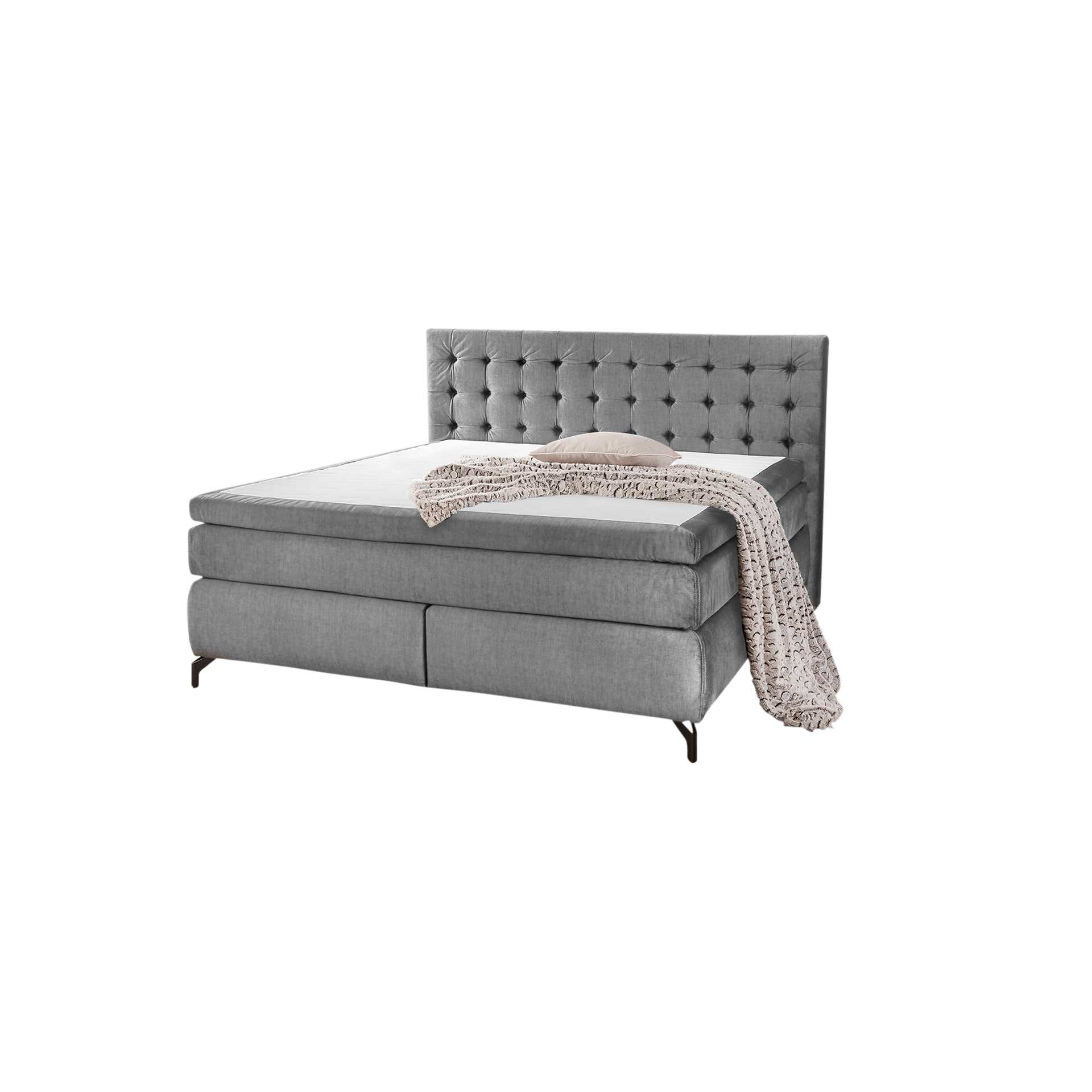 Boxspringbett Jenny Grau 180x200 cm Boxspringbett Jenny Grau 180x200 cm