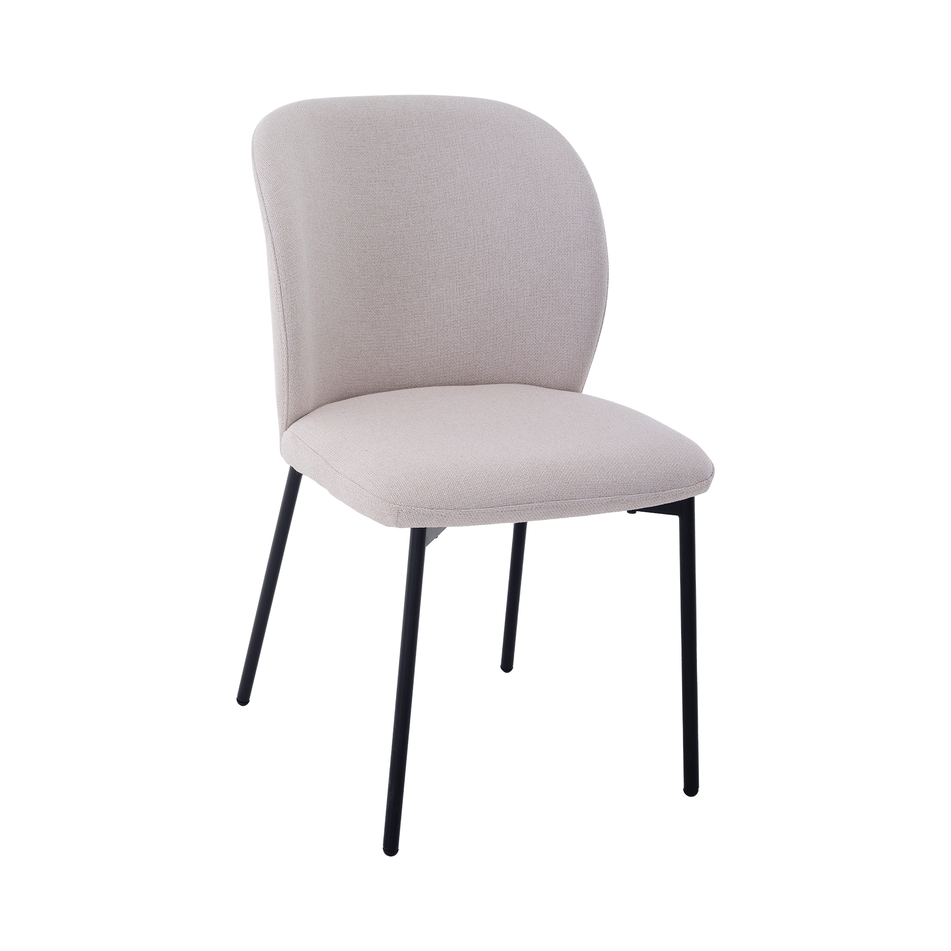 Stuhl Anna Bezug Beige, Gestell Schwarz