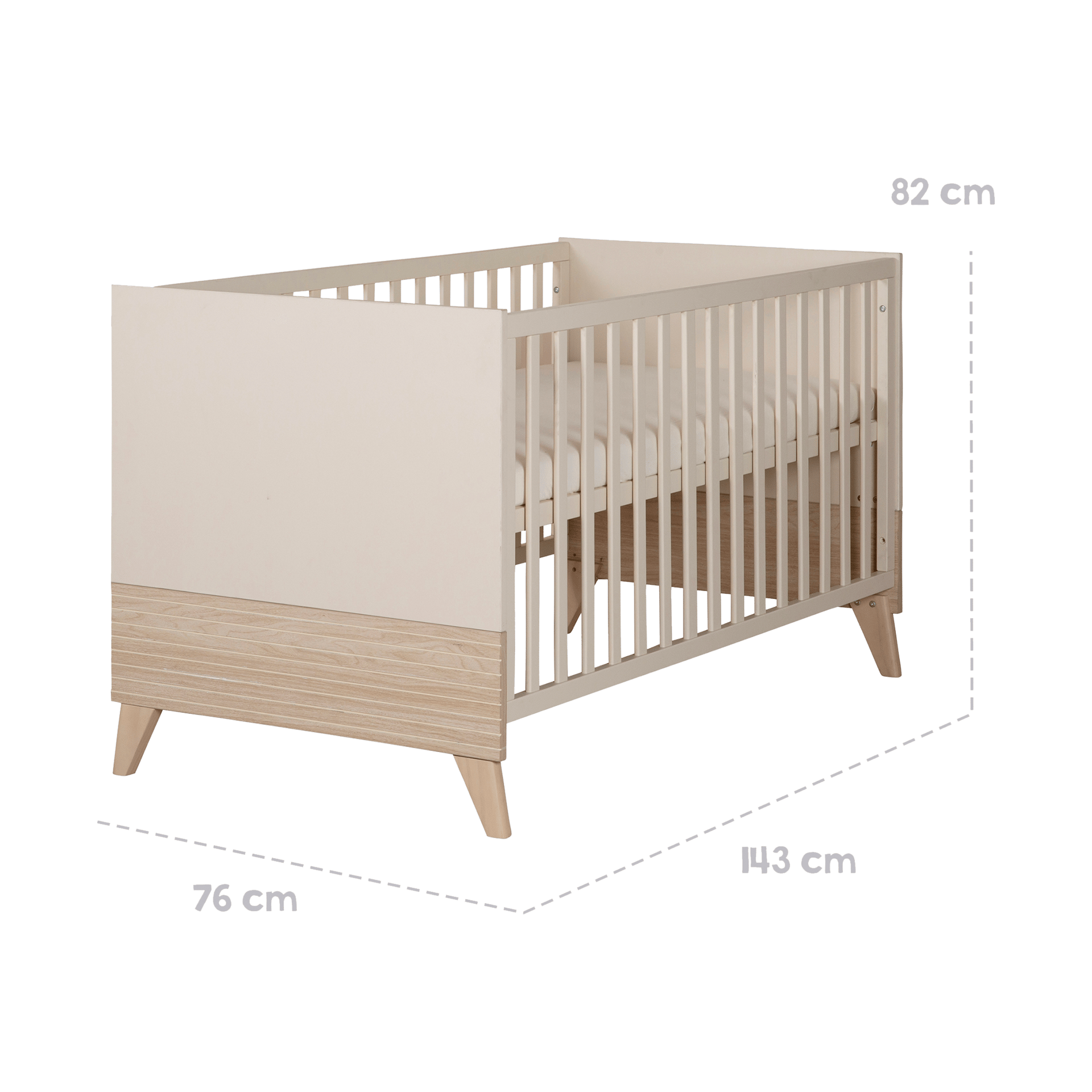 Zauberzwerg Babybett Siena 70x140 cm Beige