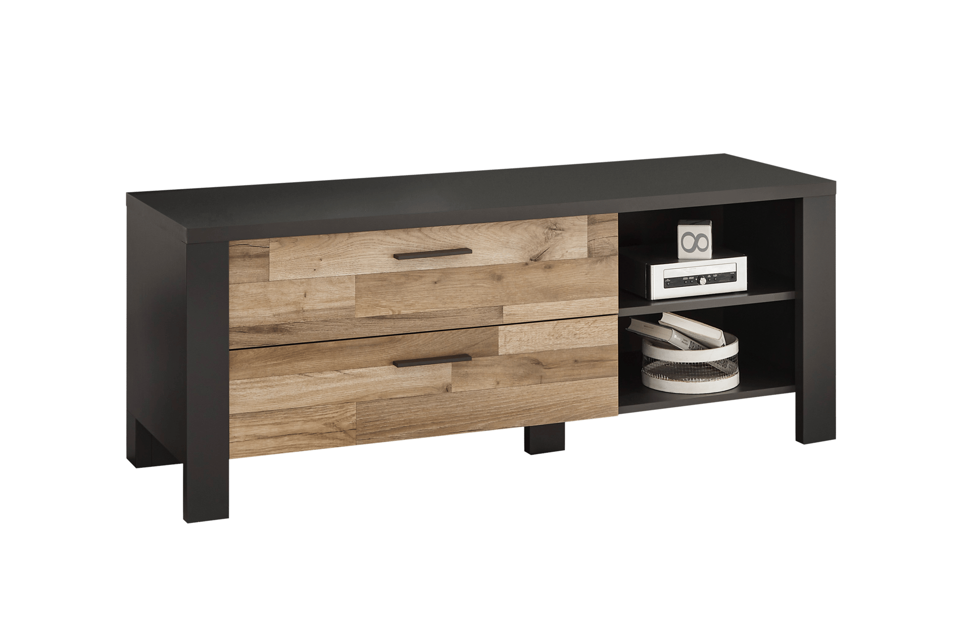 Coolfurn Lowboard Detroit Front Dekor Montana Oak Korpus Dekor Graphit