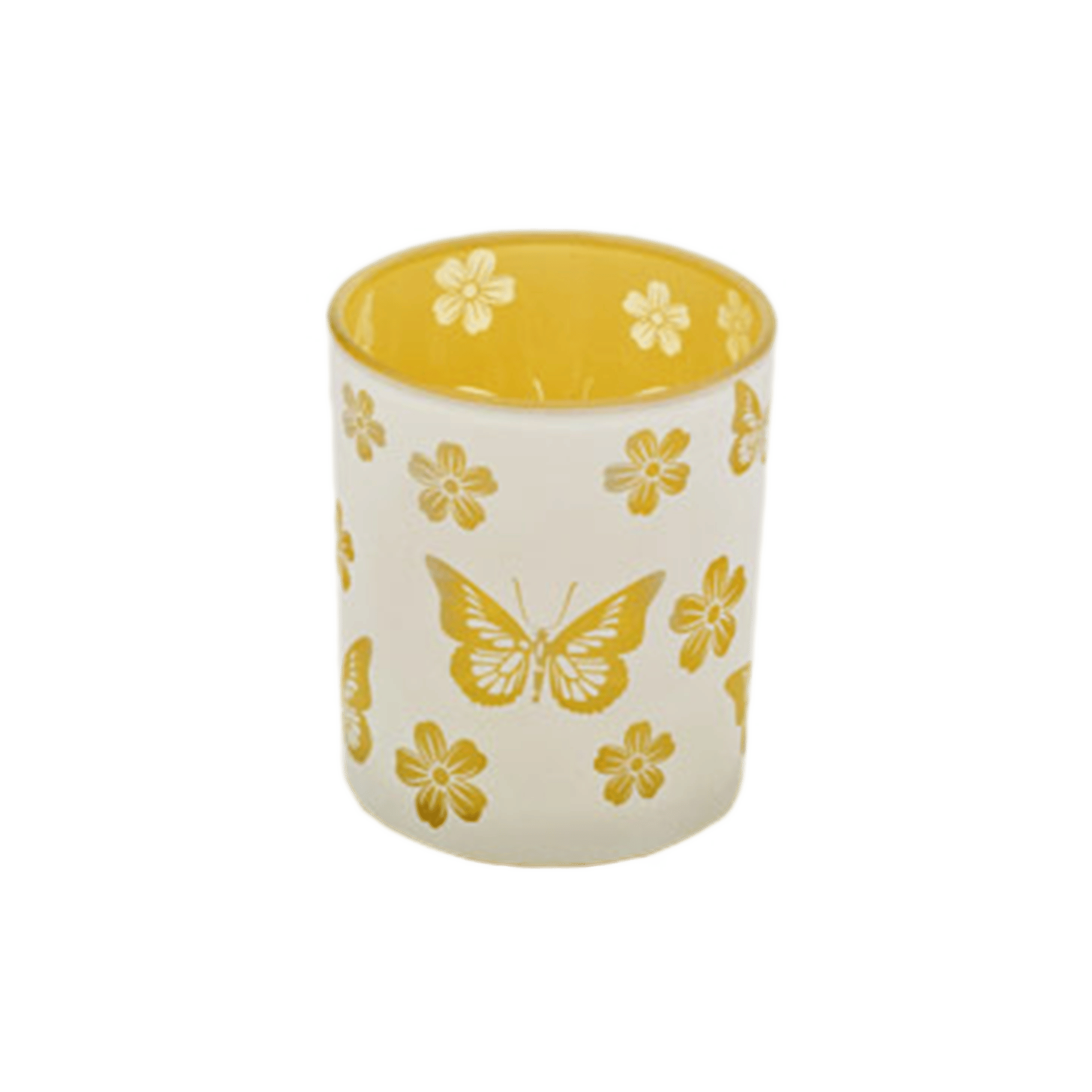 Teelichthalter Butterfly amber