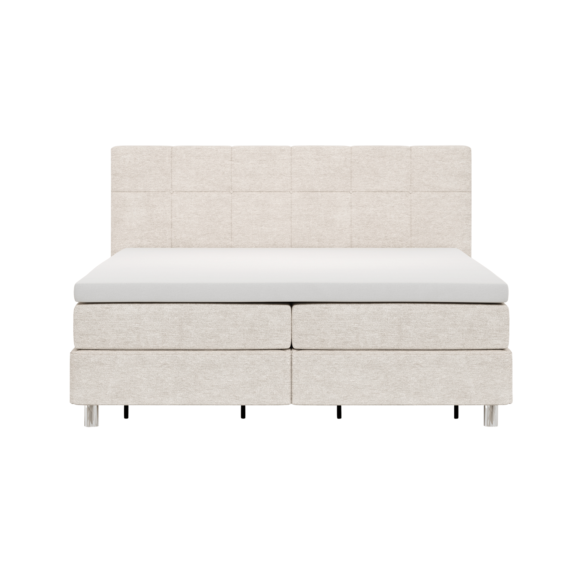 Boxspringbett Alpin Bezug Graubeige Fuß Alufarben 160x200 cm Boxspringbett Alpin Bezug Graubeige Fuß Alufarben 160x200 cm