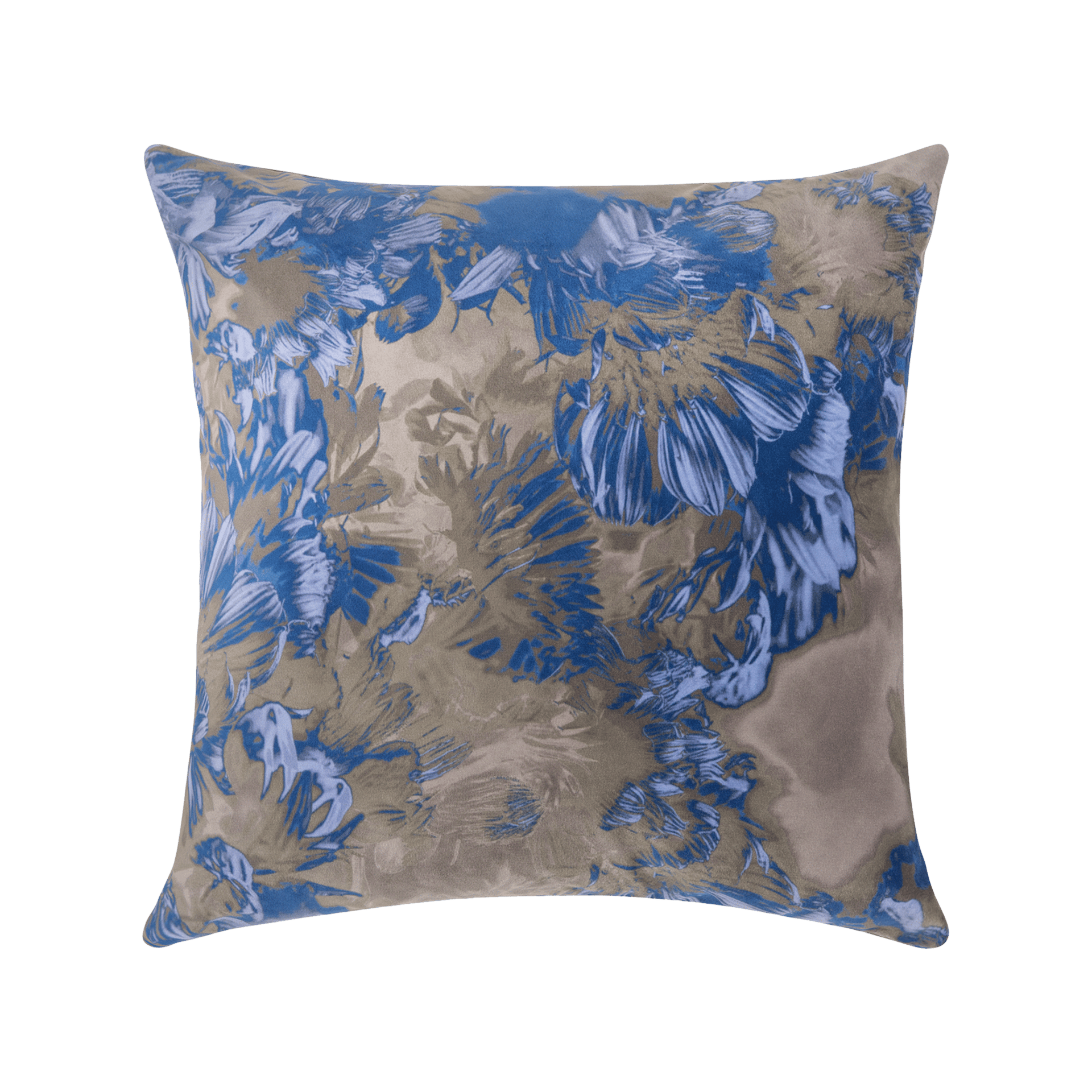 Kissenhülle Romance Flower Brown Blue 45x45cm