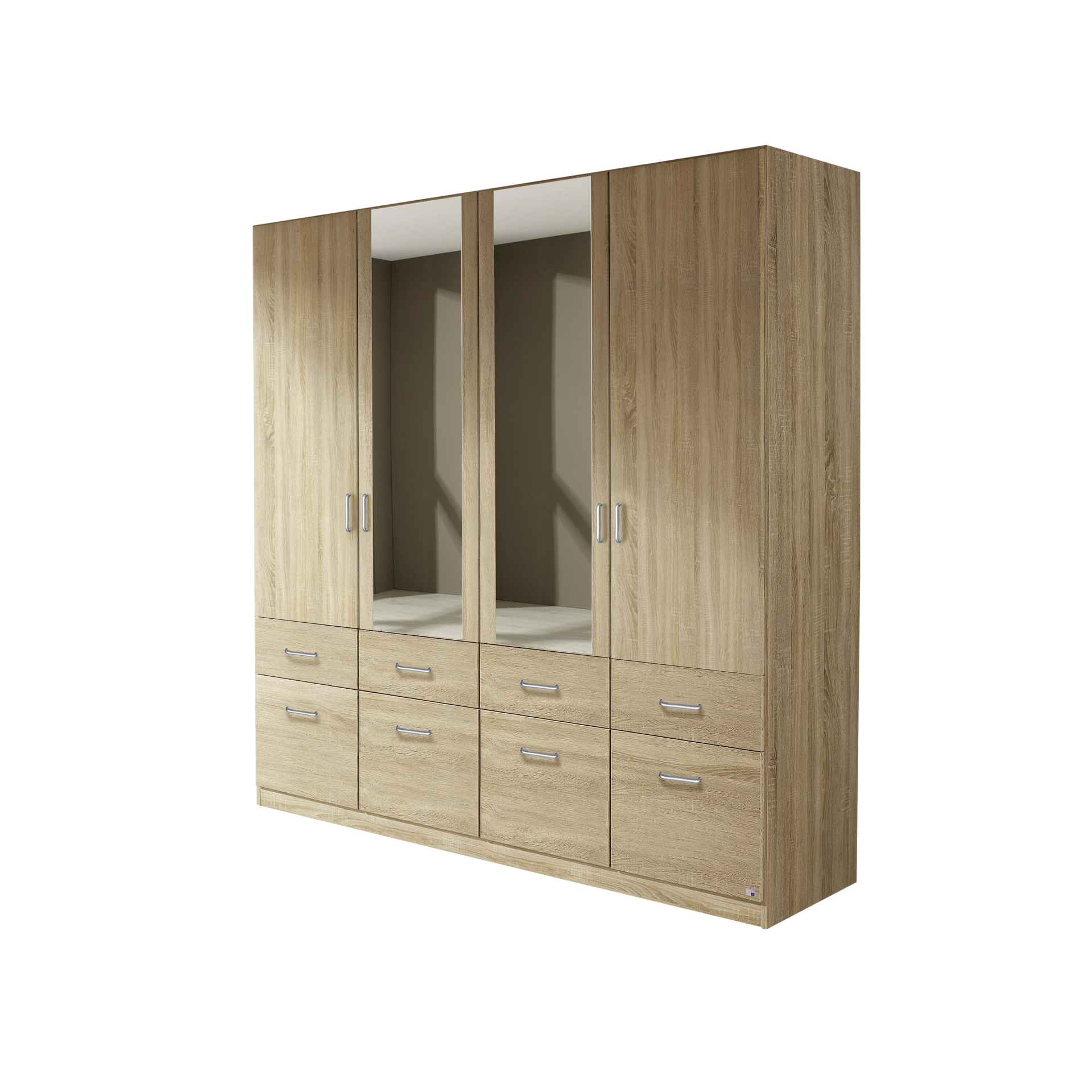 Drehtürenschrank Amy 4-türig Eichefarben 54*181*197 Drehtürenschrank Amy 4-türig Eichefarben 54*181*197