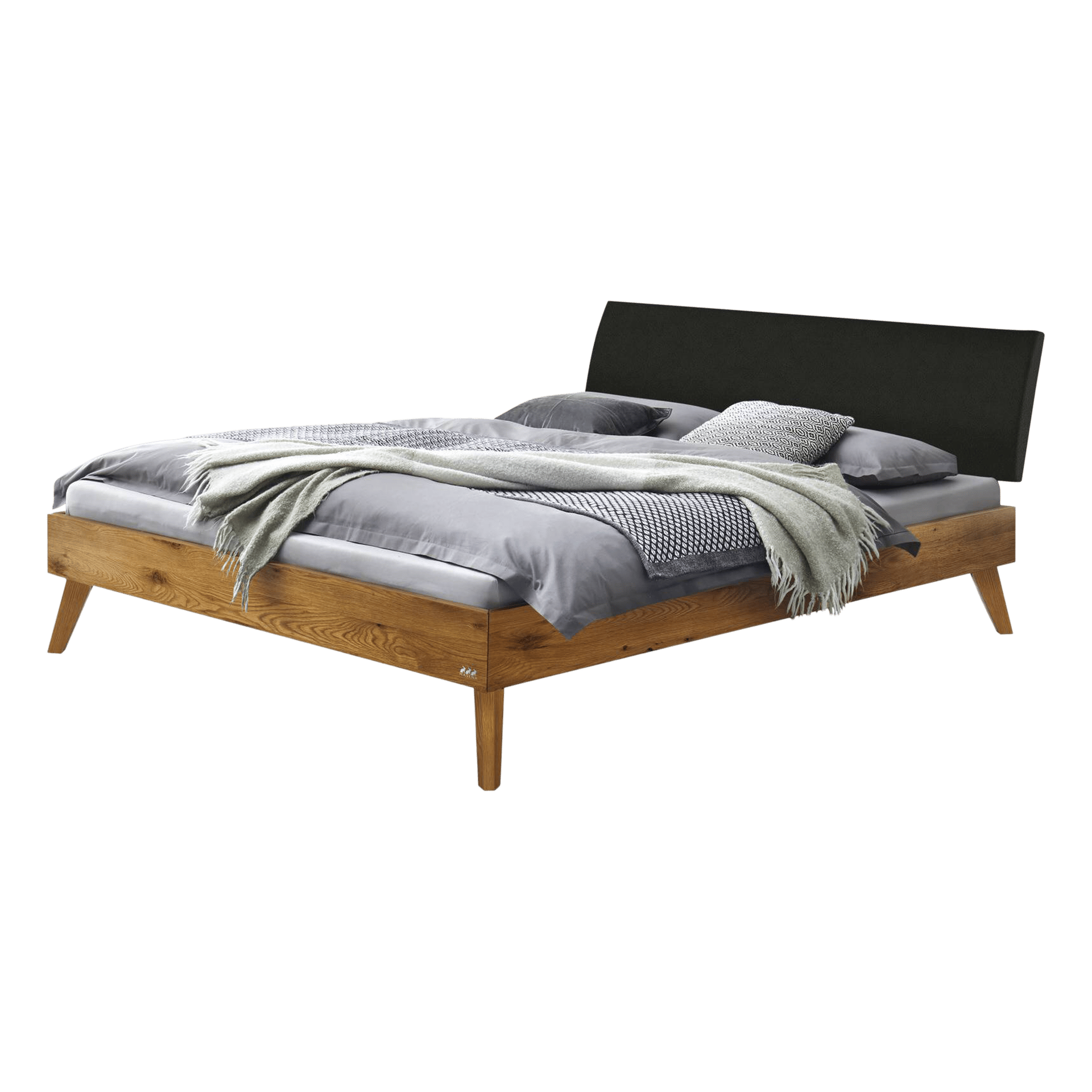 HASENA Bett Caprile Kopfteil Kul Smoke, Gestell Wildeiche 100x200 cm HASENA Bett Caprile Kopfteil Kul Smoke, Gestell Wildeiche 100x200 cm
