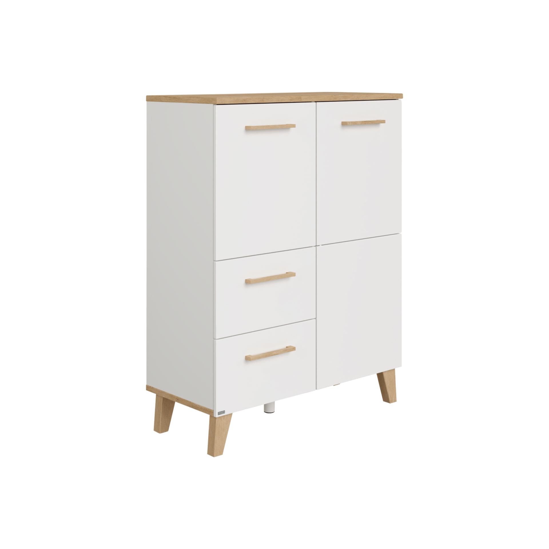 Paidi Highboard Oscar Absetzung Eiche Nebraska, Korpus Kreideweiß Paidi Highboard Oscar Absetzung Eiche Nebraska, Korpus Kreideweiß