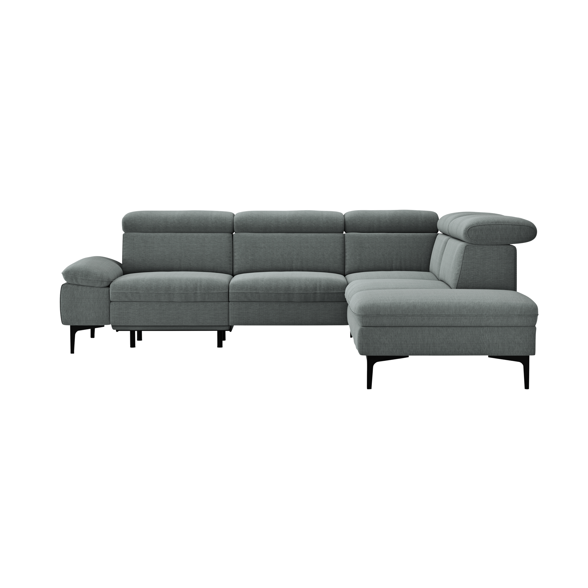 Global wohnen Ecksofa Felipa Plumb Rücken echt, Kopfteilverstellung, Relaxfunktion motorisch, Armlehne verstellbar Global wohnen Ecksofa Felipa Plumb Rücken echt, Kopfteilverstellung, Relaxfunktion motorisch, Armlehne verstellbar