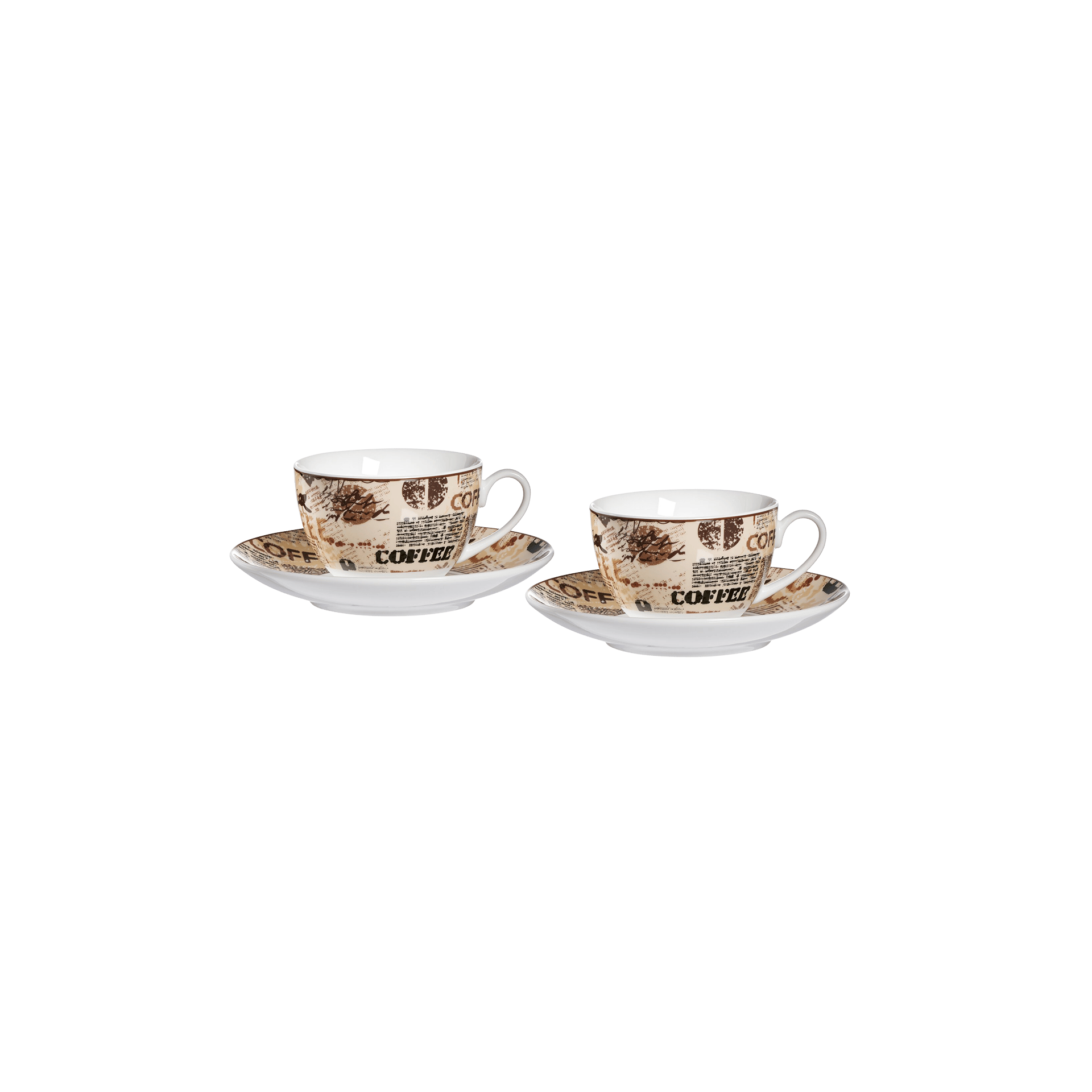 Cappuccino-Set Crema 4-teilig Beige-Braun