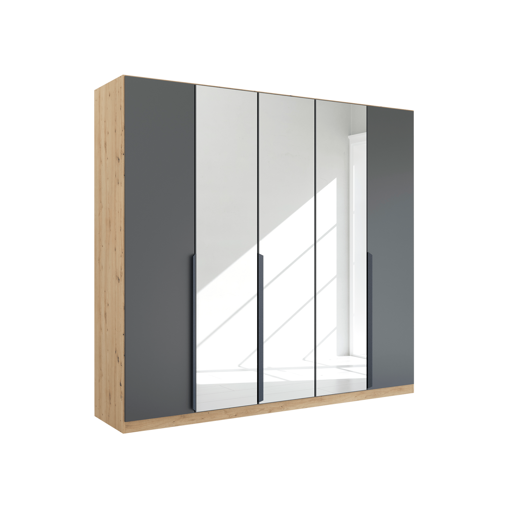 Drehtürenschrank Wildwest 5-türig Grau 54*226*210 Drehtürenschrank Wildwest 5-türig Grau 54*226*210