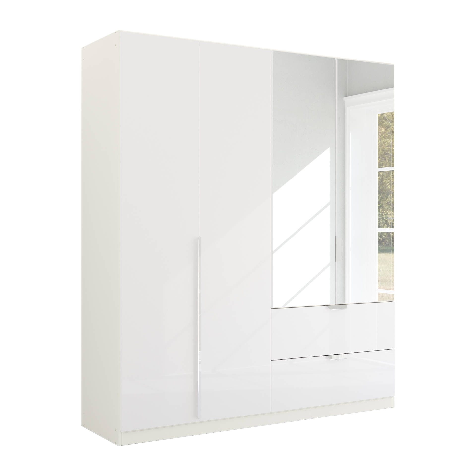 Drehtürenschrank Glam 4-türig Weiß 54*181*210
