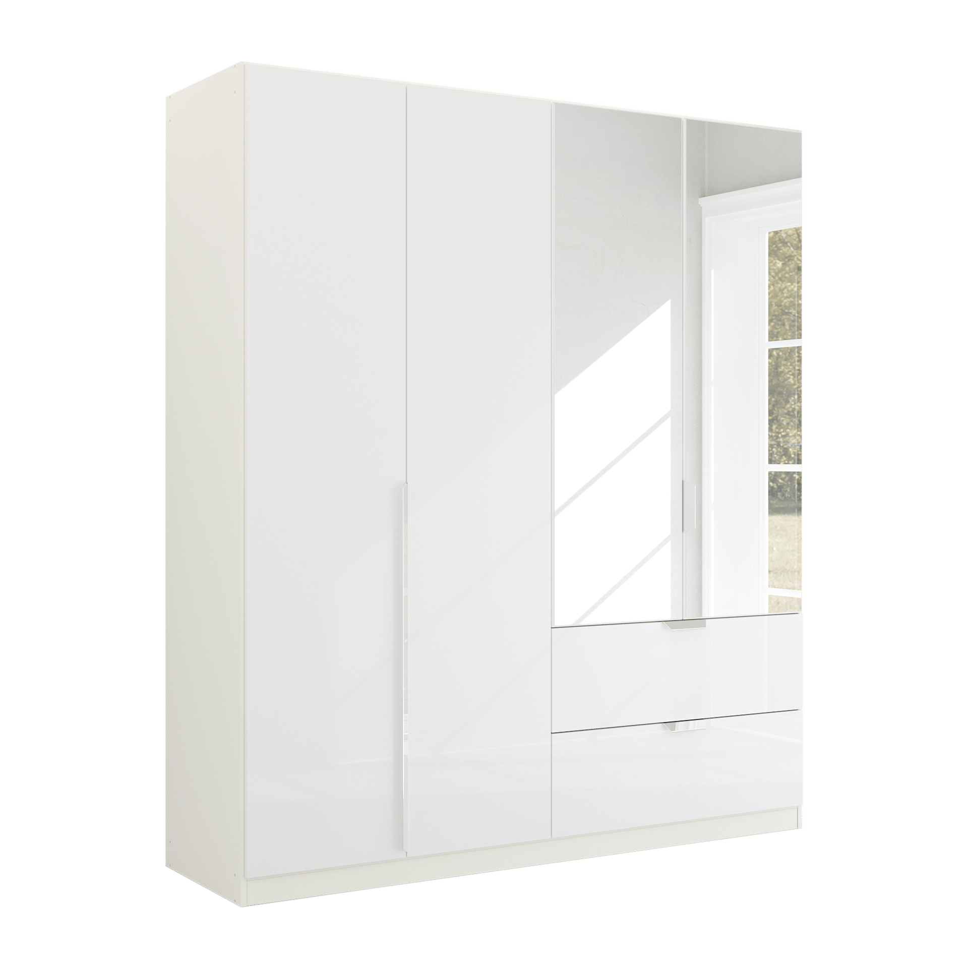 Drehtürenschrank Glam 4-türig Weiß 54*181*210