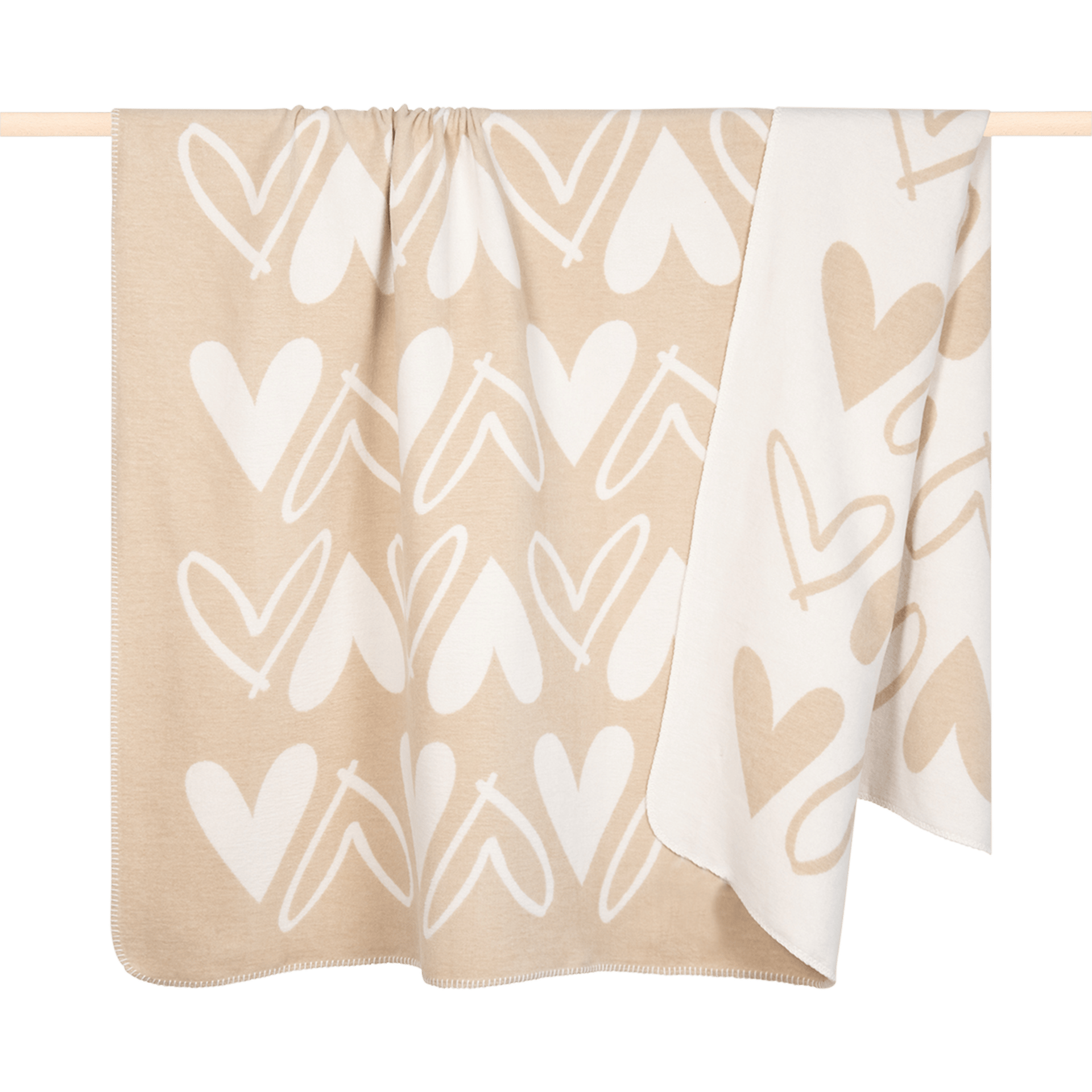Decke Heart Sand 150x150cm