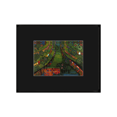 Bild Hundertwasser Schwarz-Bunt