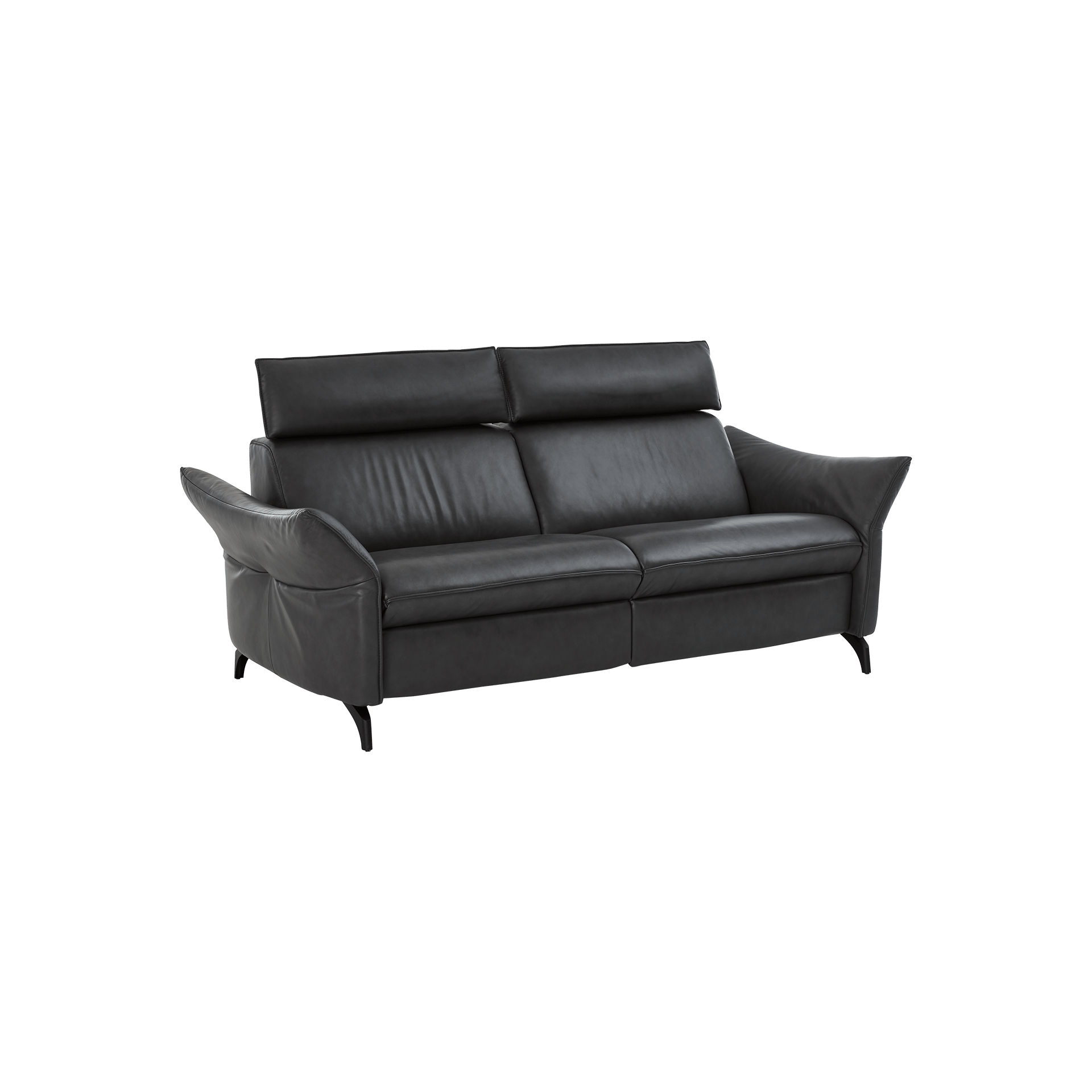 Sofa 2,5-Sitzer 1926 Bezug Leder Espresso, Fuß Anthrazit Armlehne manuell verstellbar Sofa 2,5-Sitzer 1926 Bezug Leder Espresso, Fuß Anthrazit Armlehne manuell verstellbar