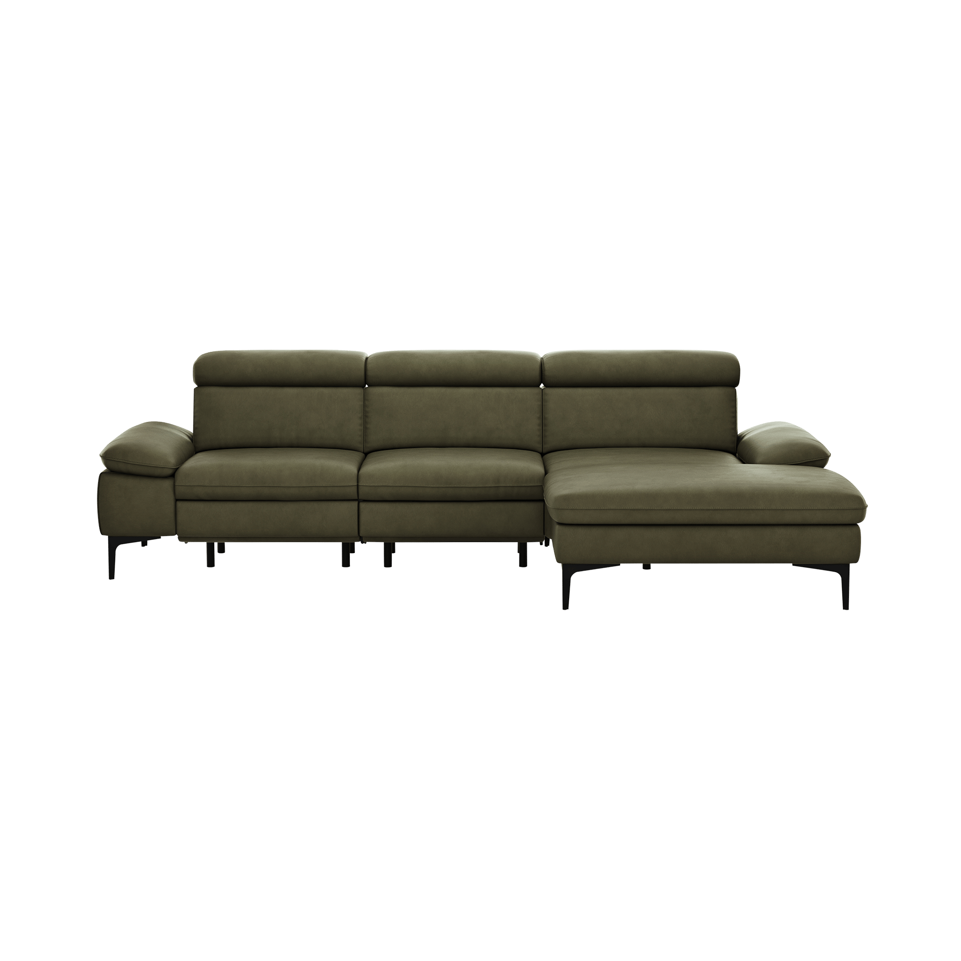 Global wohnen Ecksofa Felipa Leder Retro Olive Rücken echt, Kopfteilverstellung, Relaxfunktion motorisch, Armlehne verstellbar Global wohnen Ecksofa Felipa Leder Retro Olive Rücken echt, Kopfteilverstellung, Relaxfunktion motorisch, Armlehne verstellbar