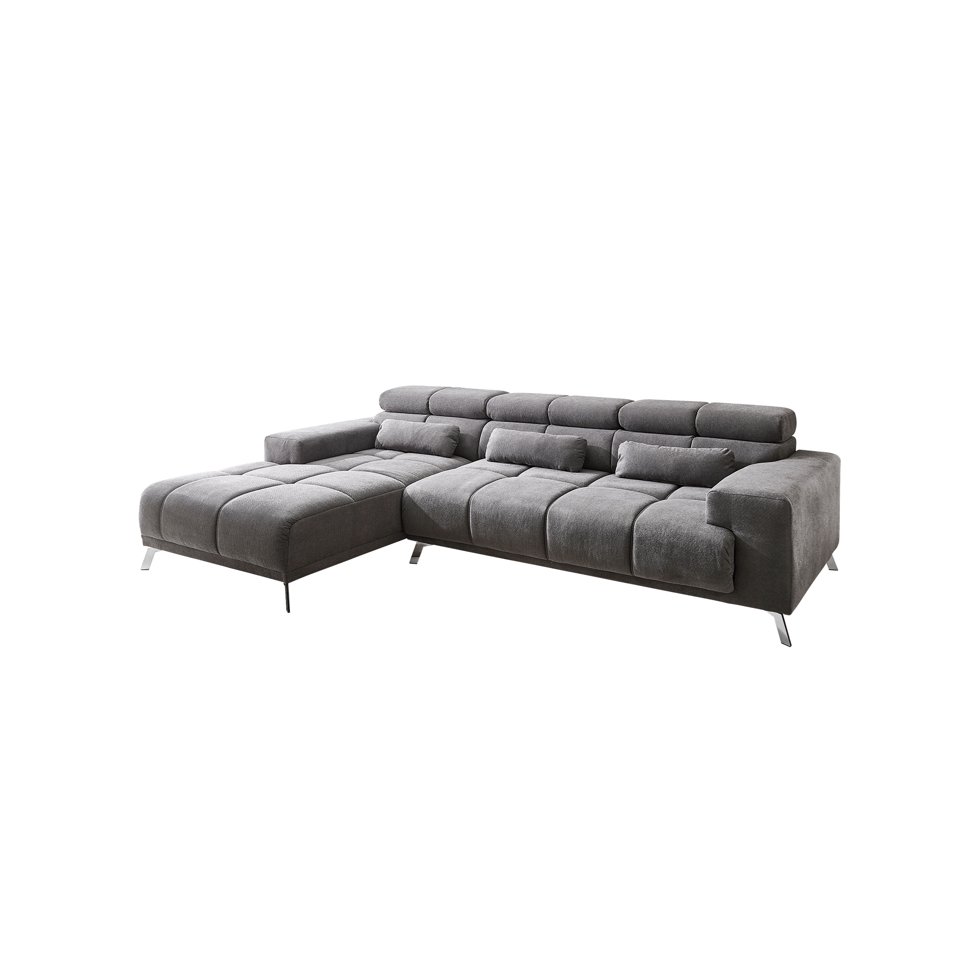 Ecksofa Space Kopfteilverstellung, Sitztiefenverstellung elektrisch Grau Ecksofa Space Kopfteilverstellung, Sitztiefenverstellung elektrisch Grau