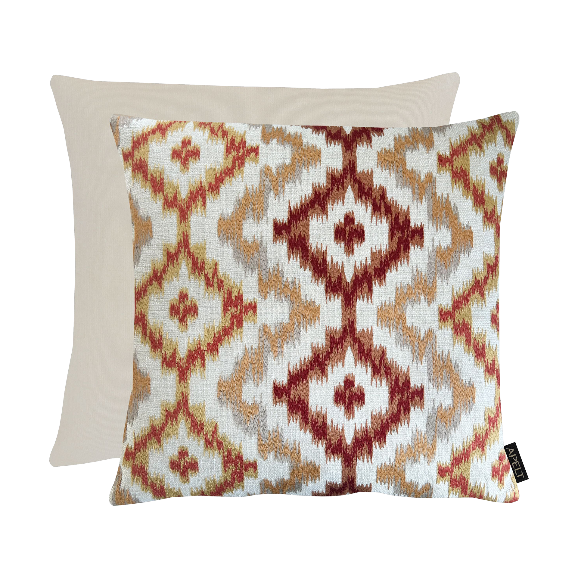Kissen Milan Natur-Orange-Rot 45x45cm Kissen Milan Natur-Orange-Rot 45x45cm