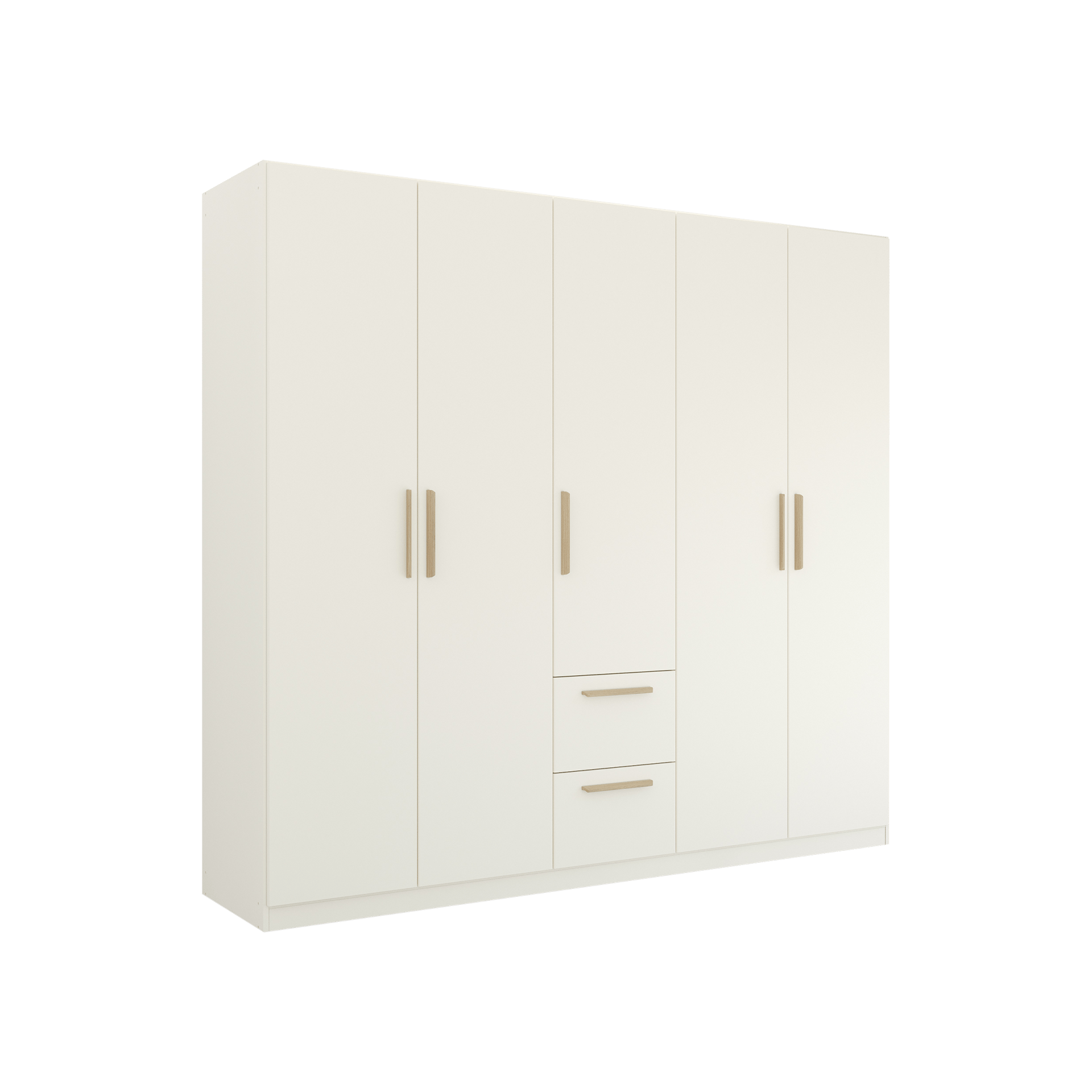 Drehtürenschrank Skandi 5-türig Weiß 54*226*210 Drehtürenschrank Skandi 5-türig Weiß 54*226*210