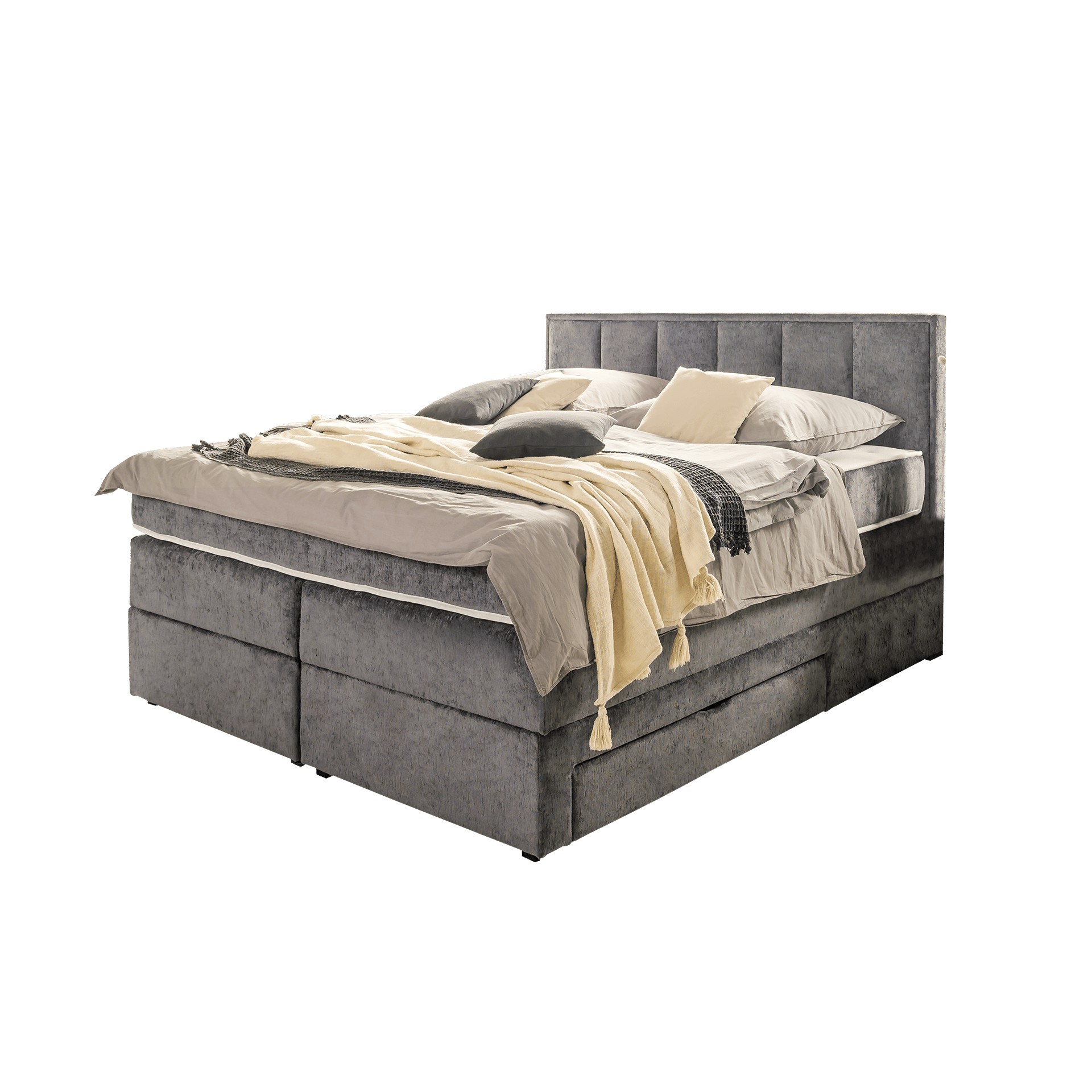 Inovationi Boxspringbett Marina Grau 180x200 cm Inovationi Boxspringbett Marina Grau 180x200 cm