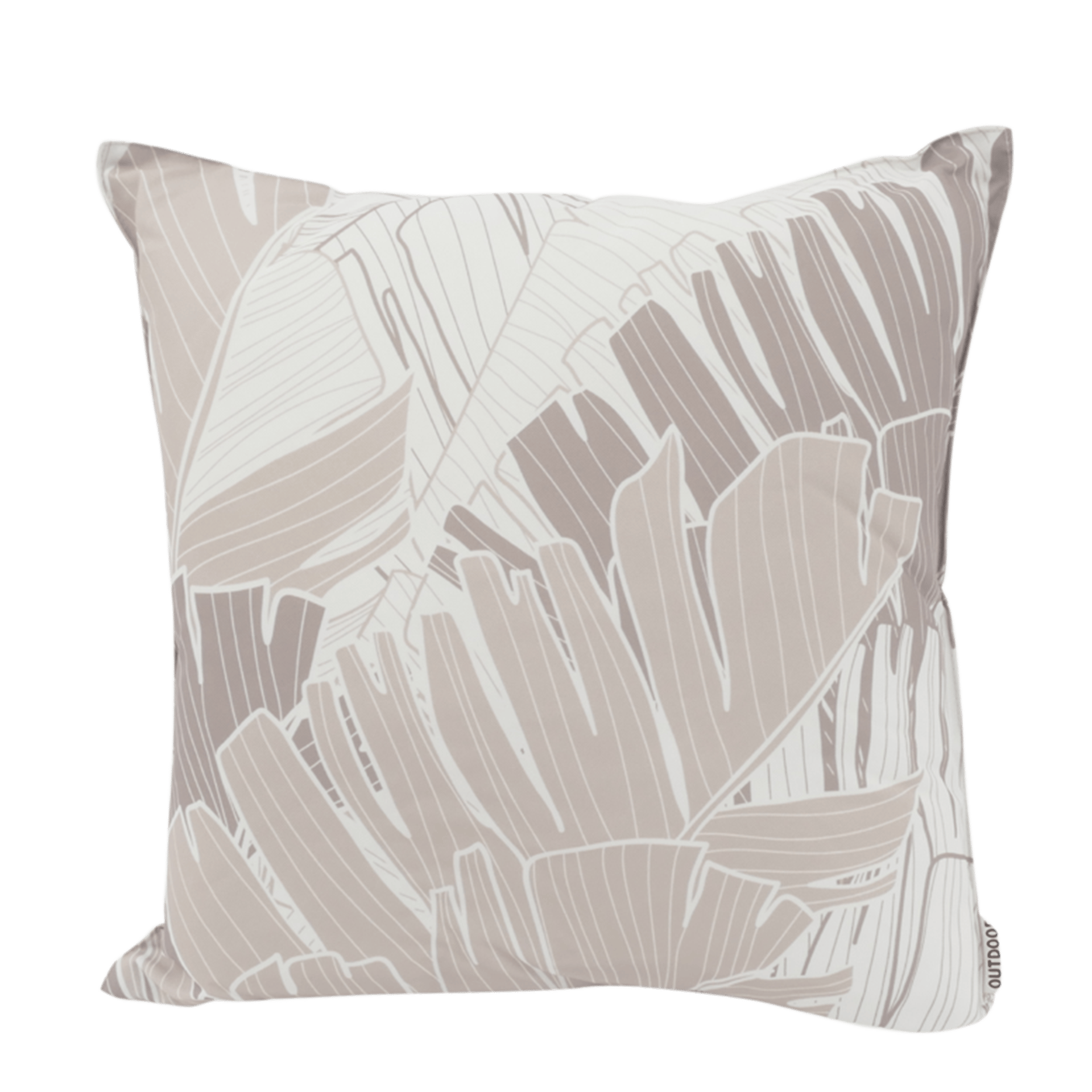 Outdoor-Kissen Blatt Beige Weiß 45x45cm Outdoor-Kissen Blatt Beige Weiß 45x45cm