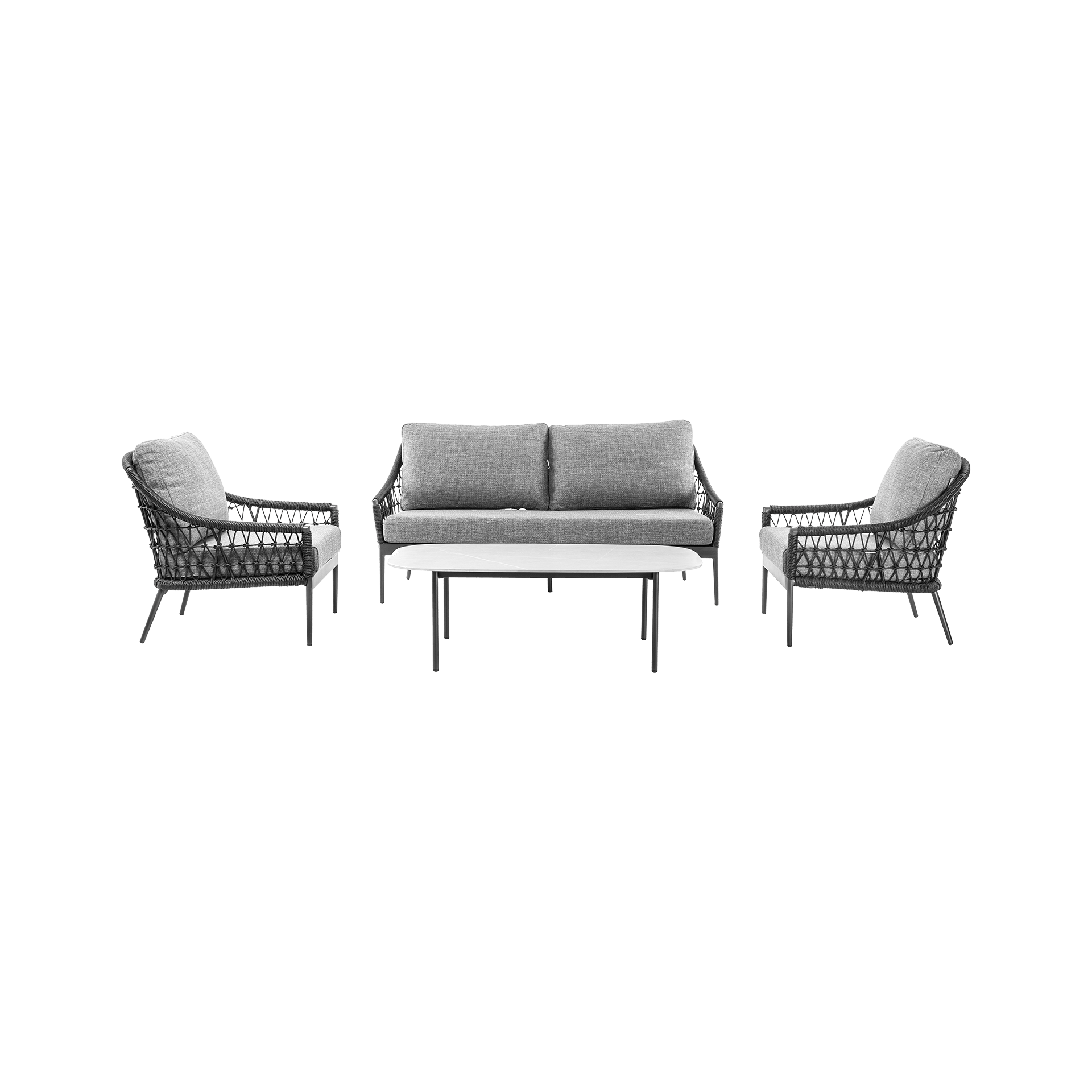 Hogarden Loungemöbel-Set Marie 4-teilig Schwarz