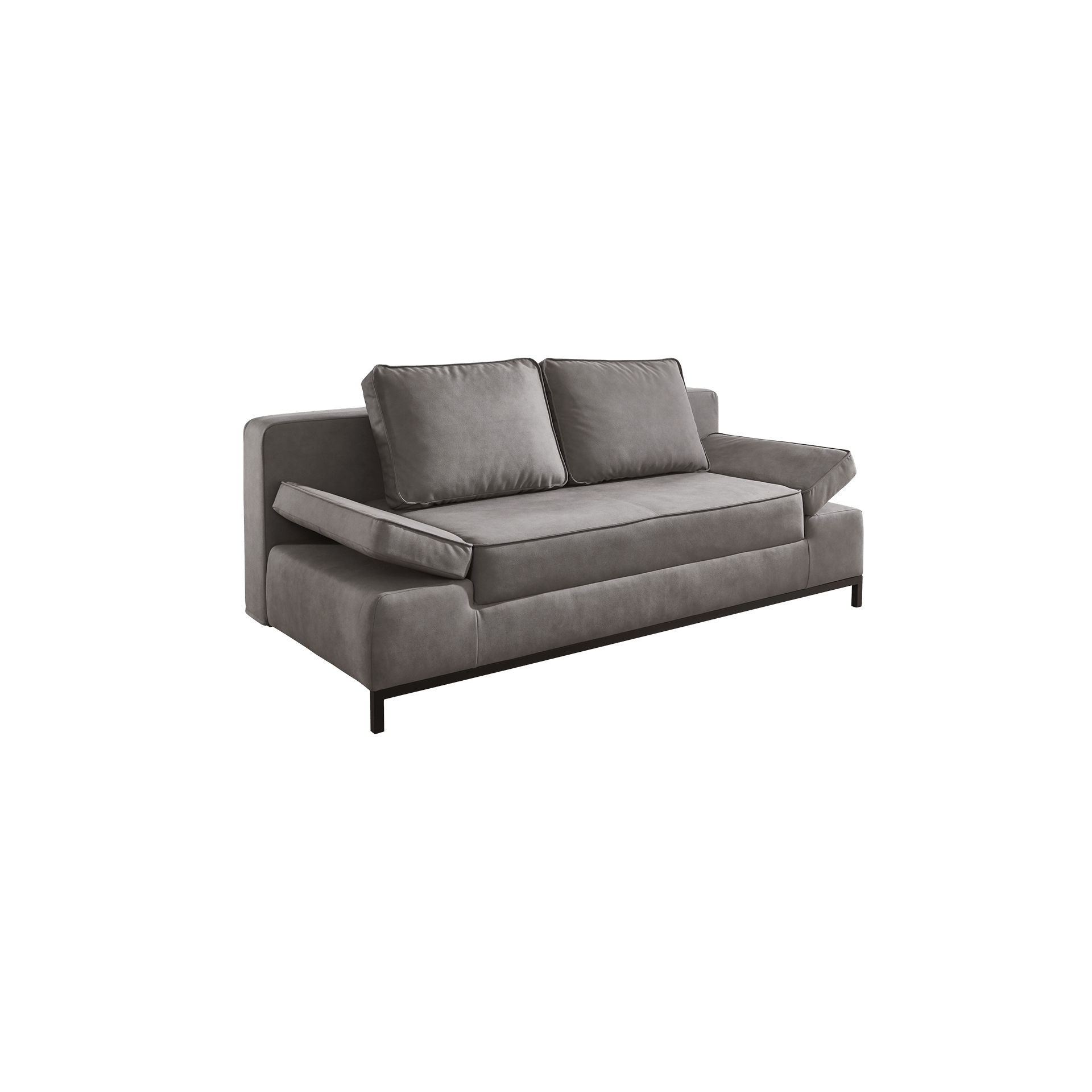 Schlafsofa Janina Bezug Silber, Fuß Schwarz Schlafsofa Janina Bezug Silber, Fuß Schwarz