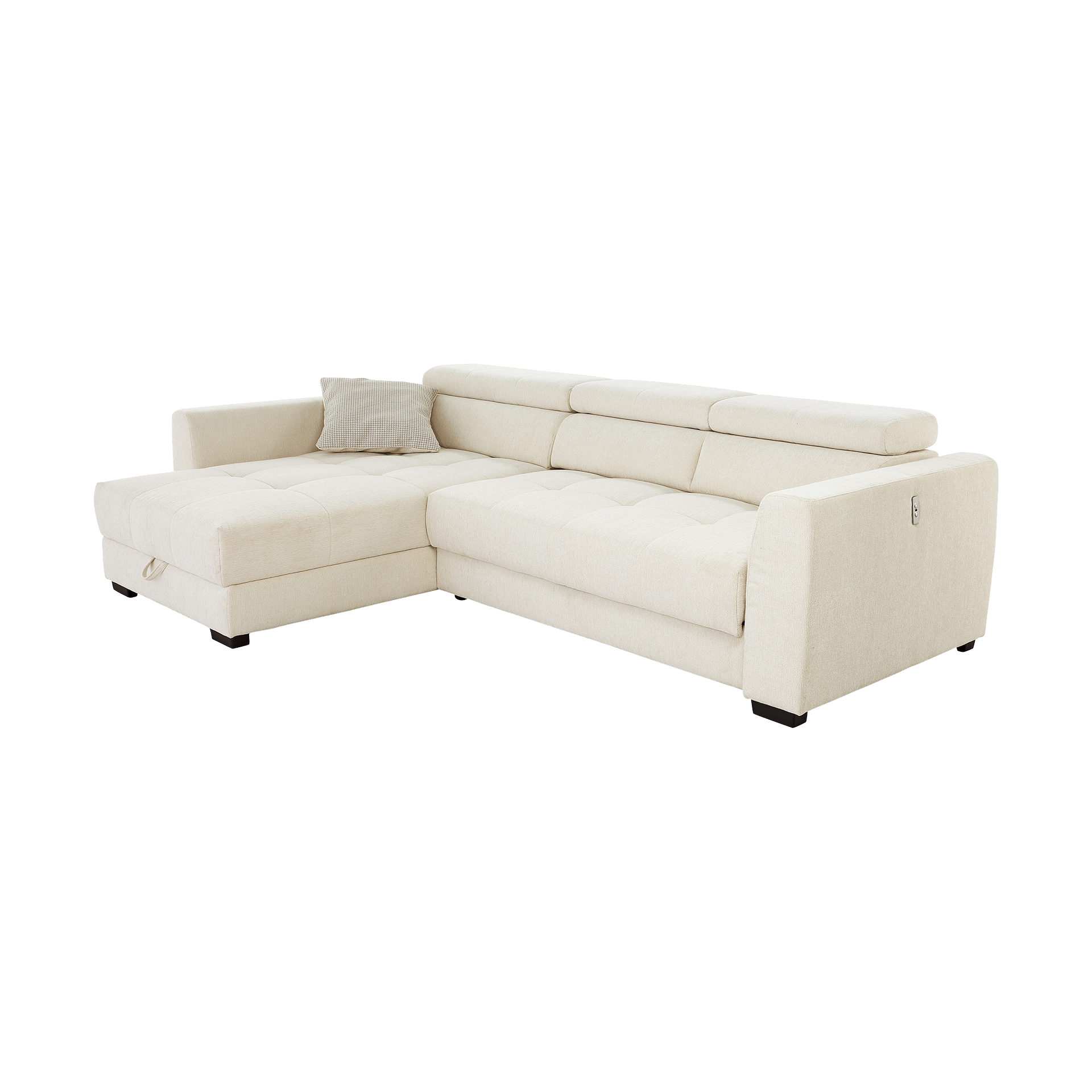 Ecksofa San Marino Beige Sitztiefe motorisch verstellbar