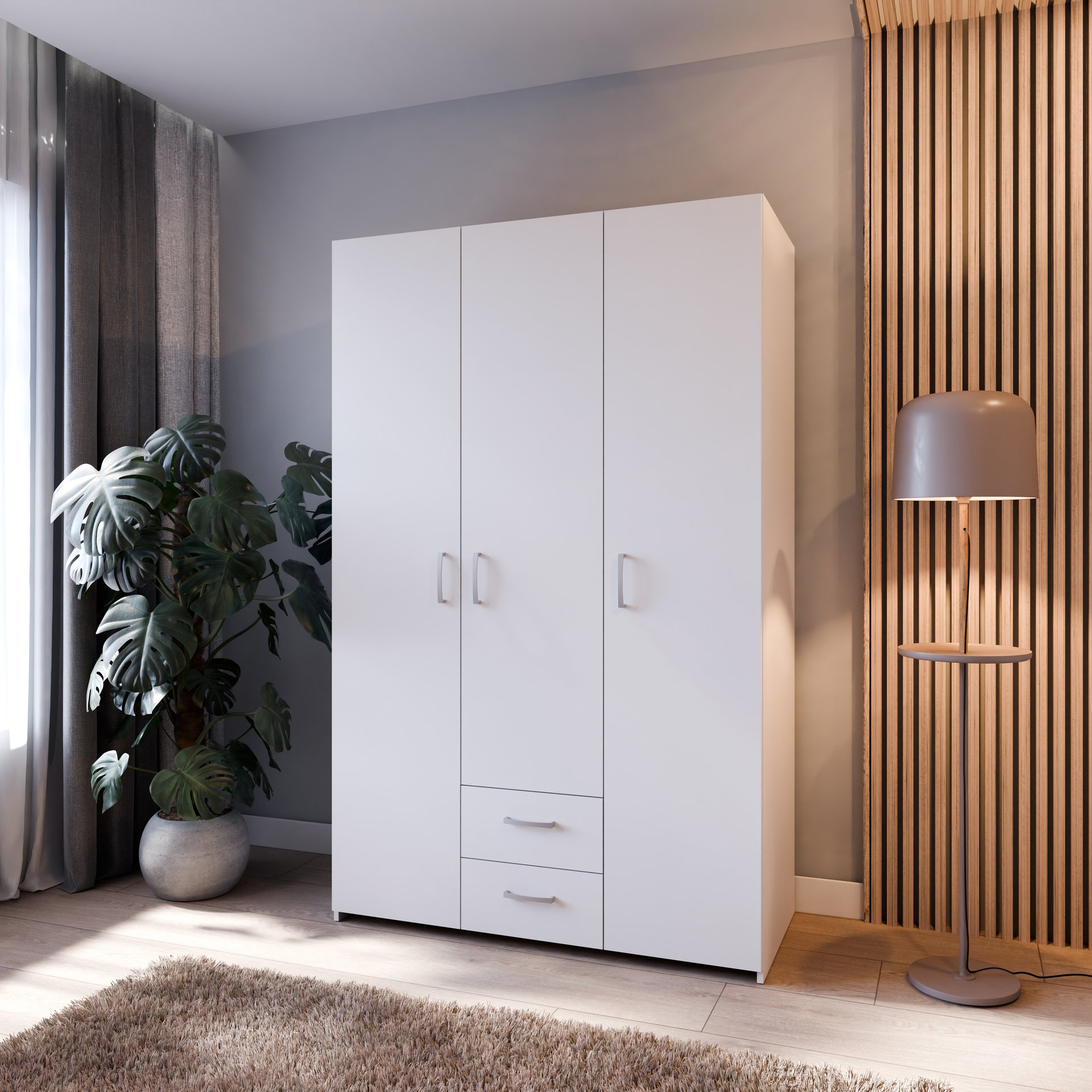 Drehtürenschrank Eco 3-türig Weiß 54.4*120.6*190.5