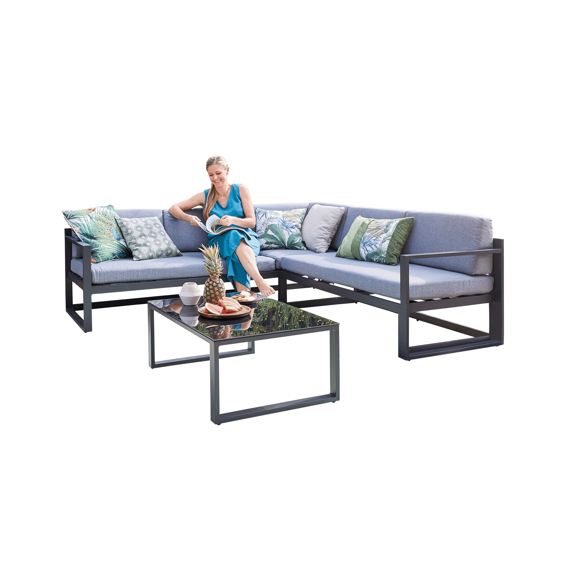 Hogarden Loungemöbel-Set Ribana 3-teilig Grau Hogarden Loungemöbel-Set Ribana 3-teilig Grau