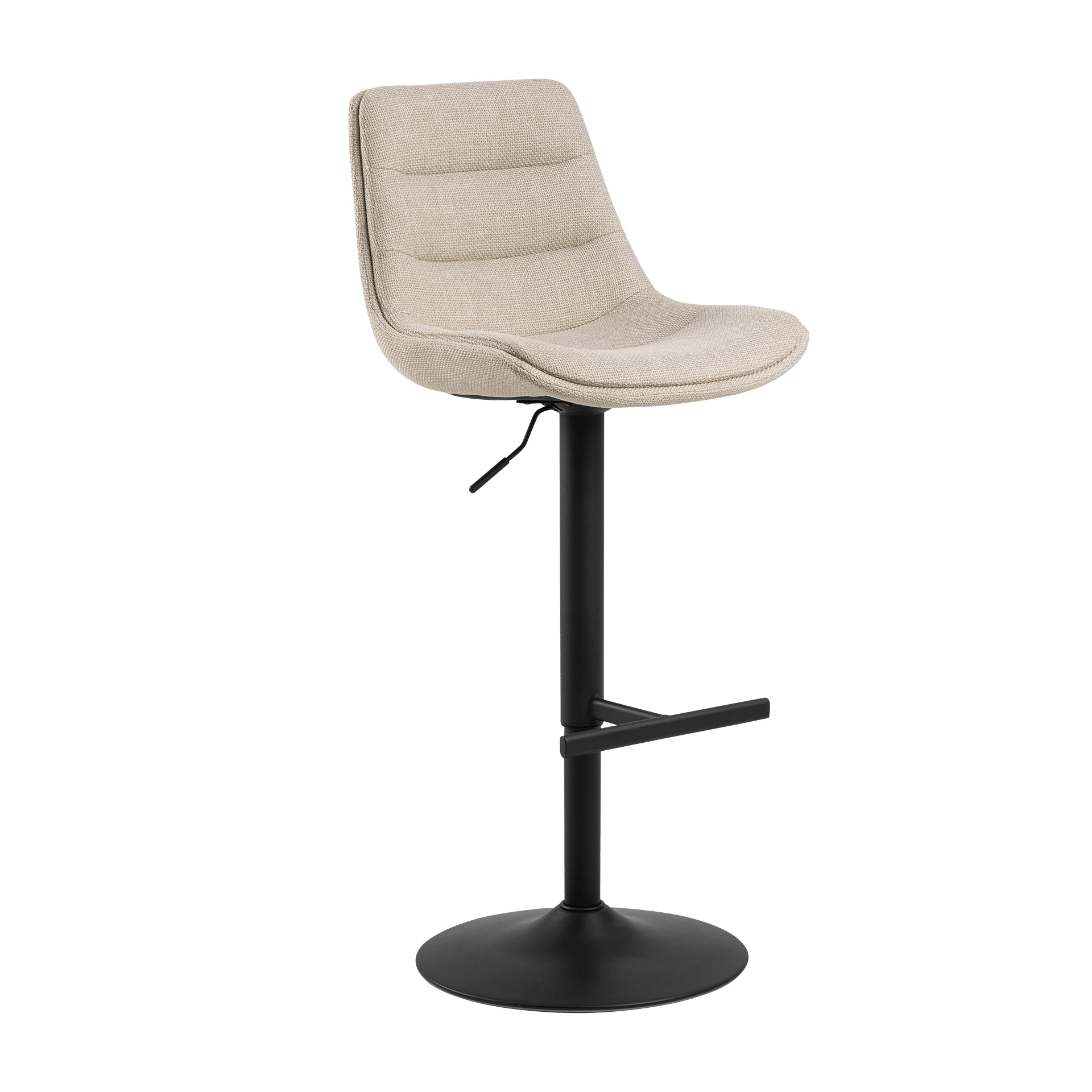 Barhocker Adele Bezug beige Gestell matt schwarz