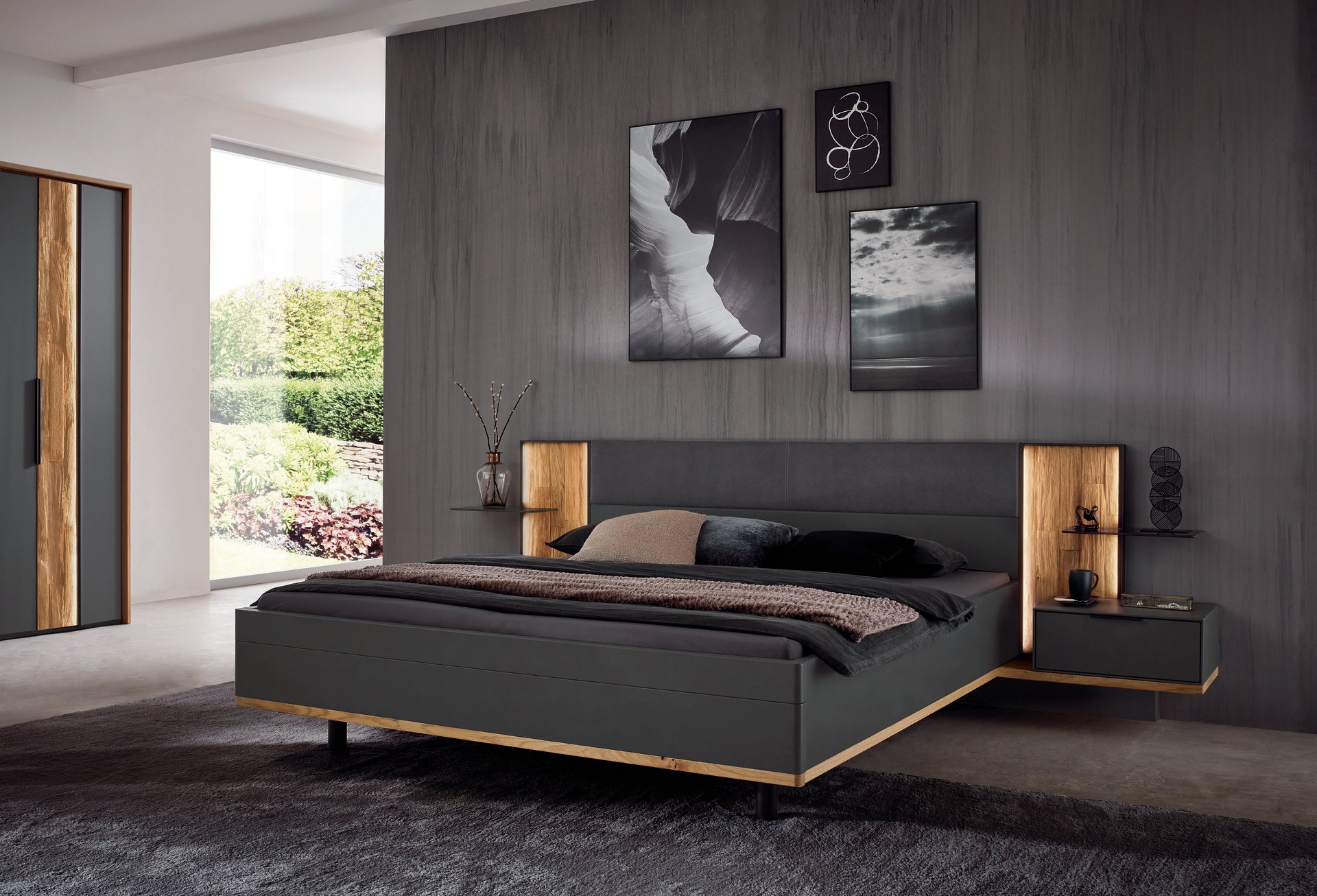 Bett Trentino 180x200 cm Anthrazit 210*322*95.5 Bett Trentino 180x200 cm Anthrazit 210*322*95.5