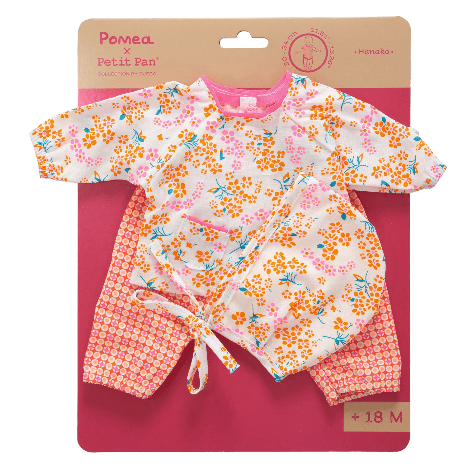 Puppenzubehör günstig online kaufen Puppenzubehör POMEA Puppenkleidung Hanako Rosa-Weiß online kaufen