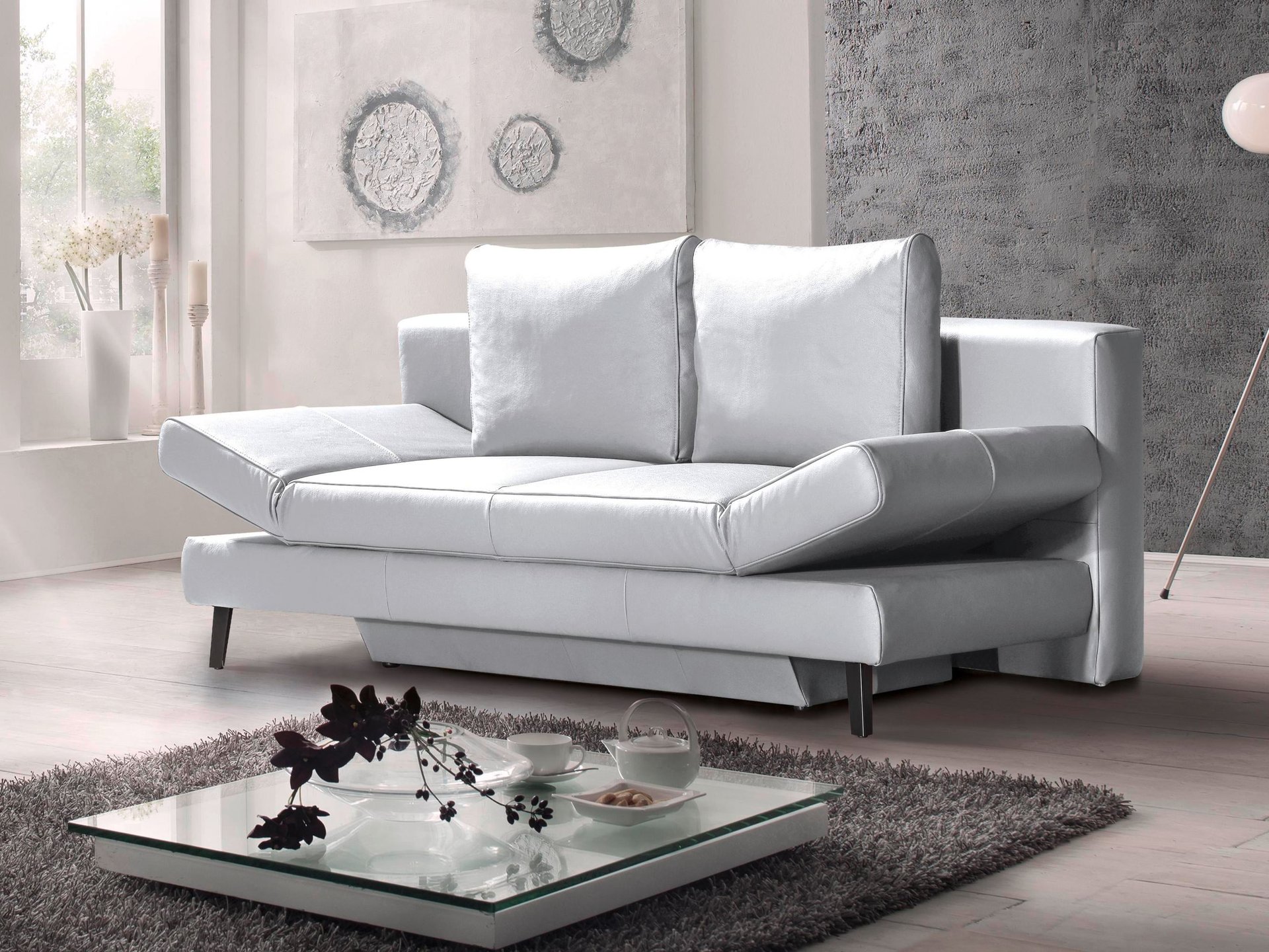 Schlafsofa Mit Bettkasten Leder