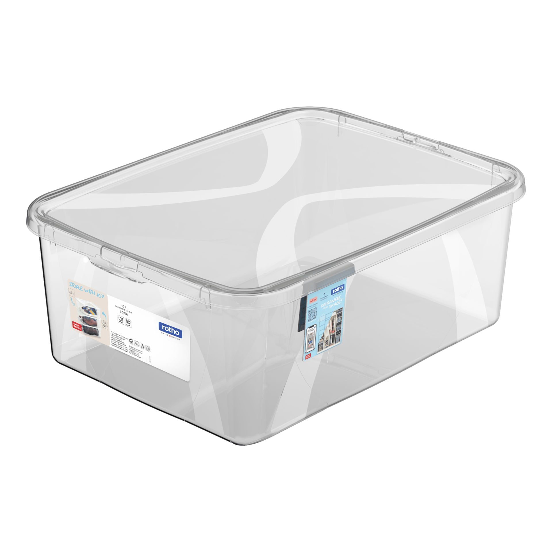 Rotho Box con Coperchio Lona 57x46x39cm, Lt 70